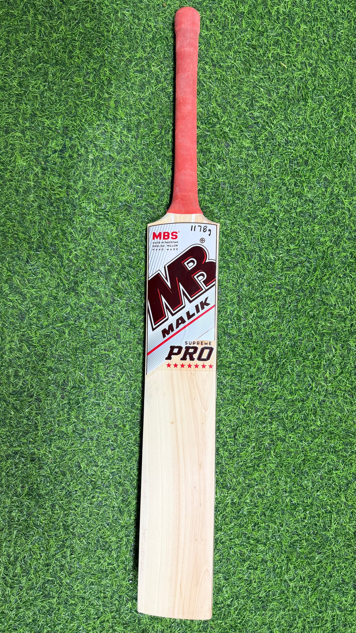 MB MALIK SUPREME PRO ENGLISH WILLOW CRICKET BAT-1178g-9 GRAINS