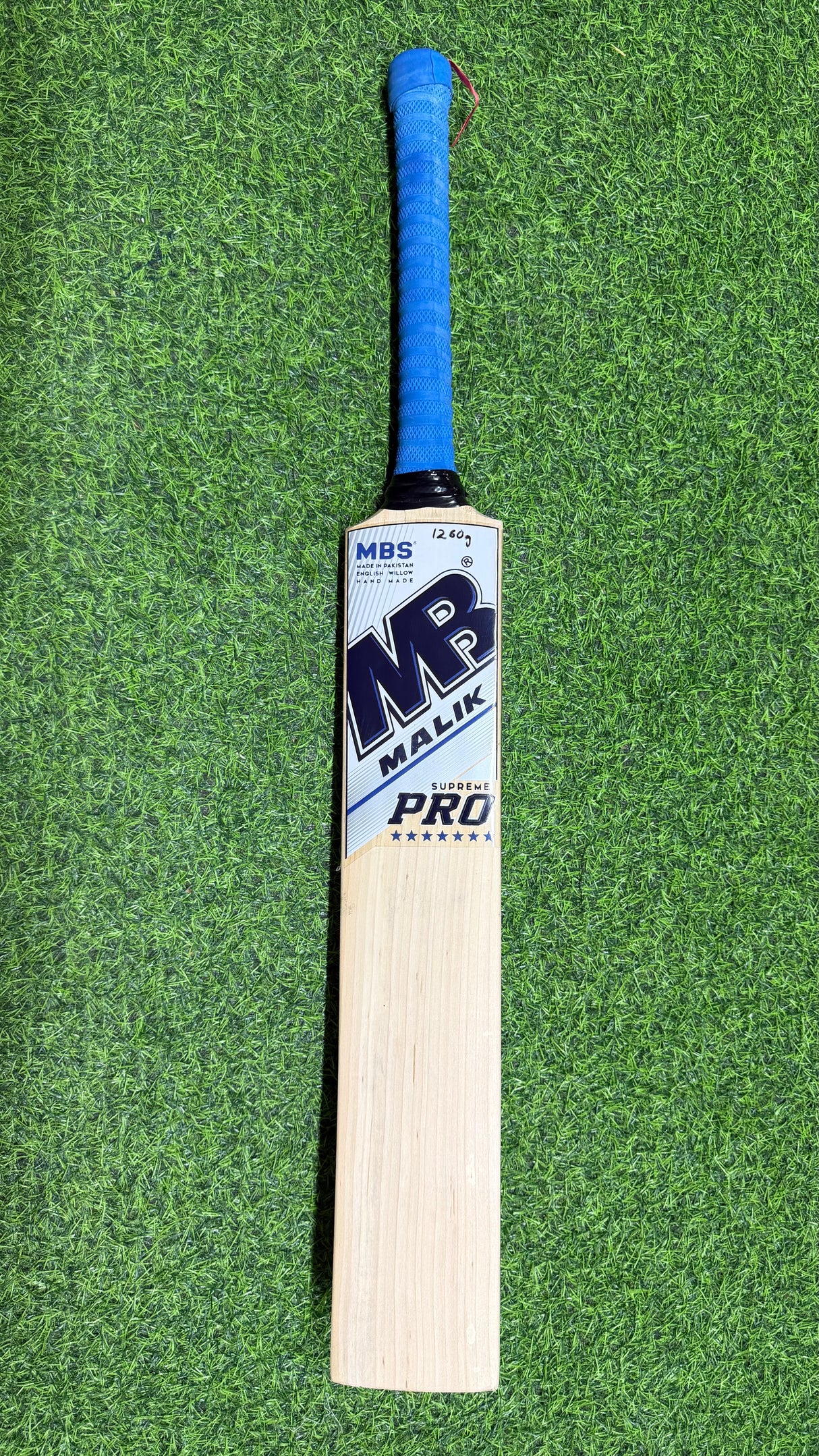 MB MALIK SUPREME PRO ENGLISH WILLOW CRICKET BAT-1231g-8 GRAINS