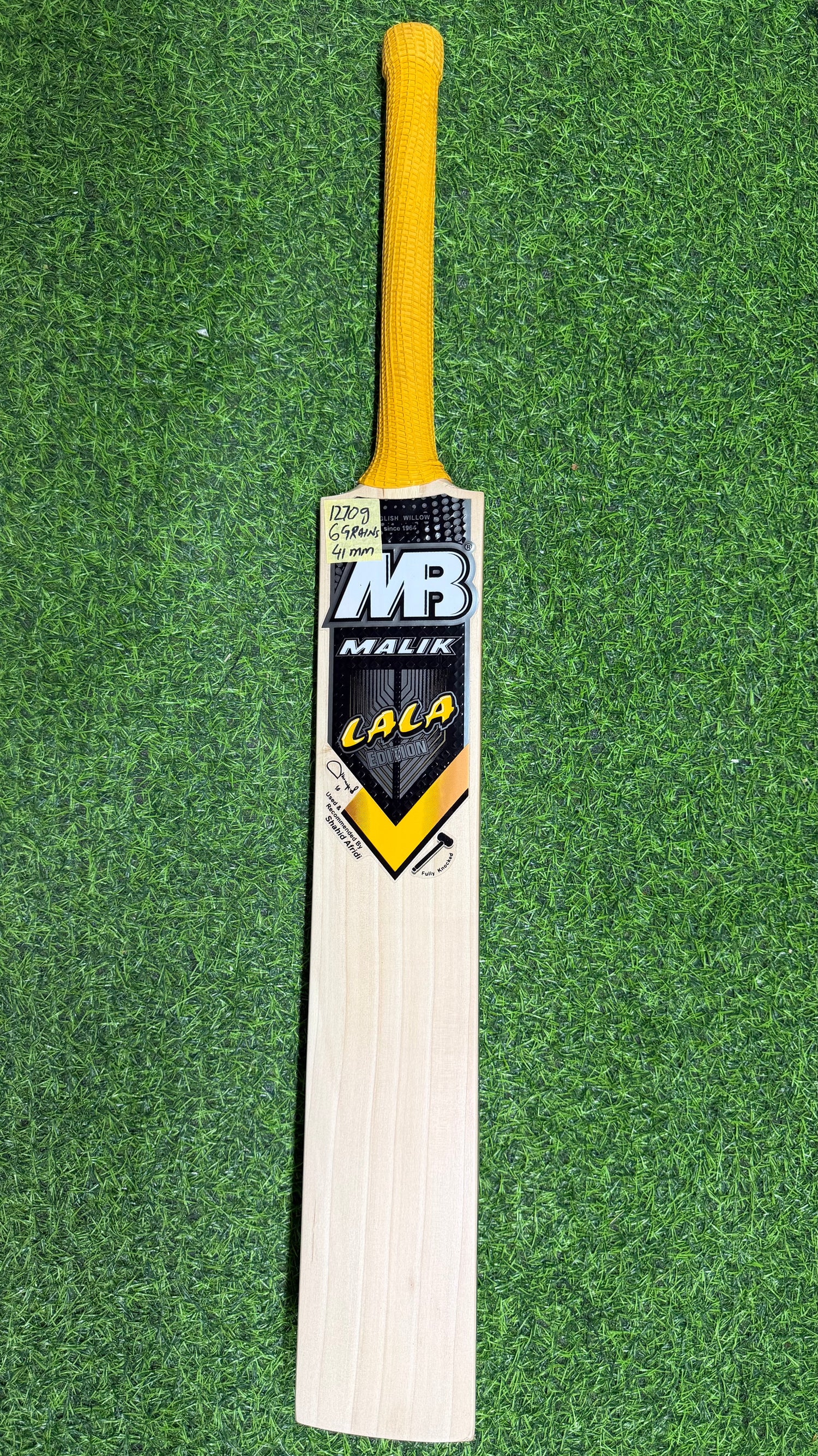 MB MALIK LALA English Willow Cricket bat-6 GRAINS-1270g