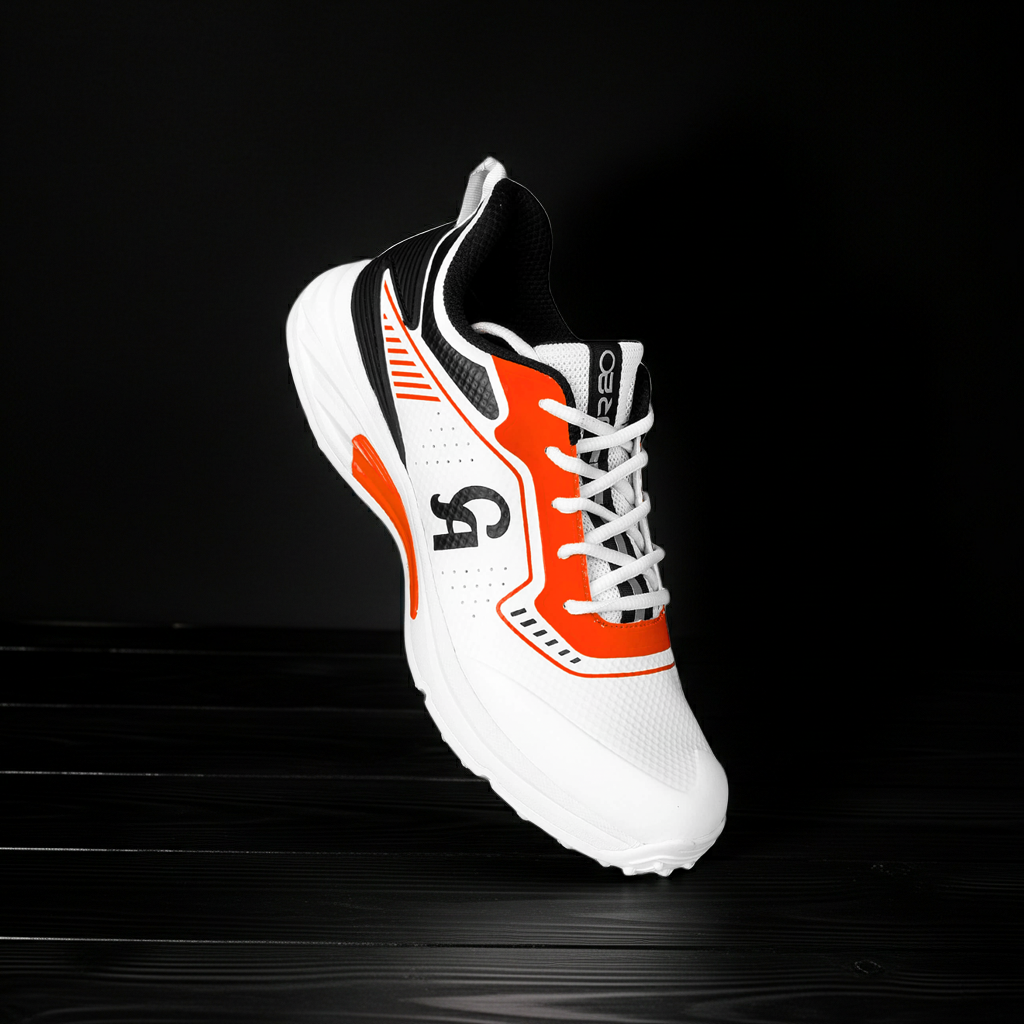 CA JR20 Cricket Shoes- Rubber Stud - Orange