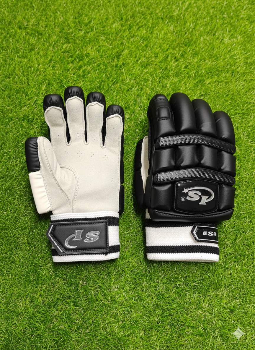 IS Cricket Batting Gloves - Black
