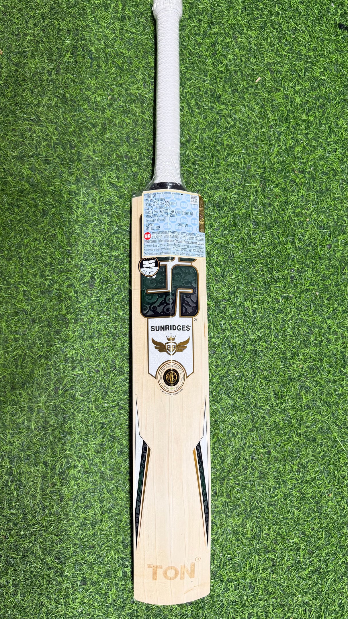 SS SMACKER SIGNATURE Premium English willow Cricket Bat - 5 Grains - 1160g