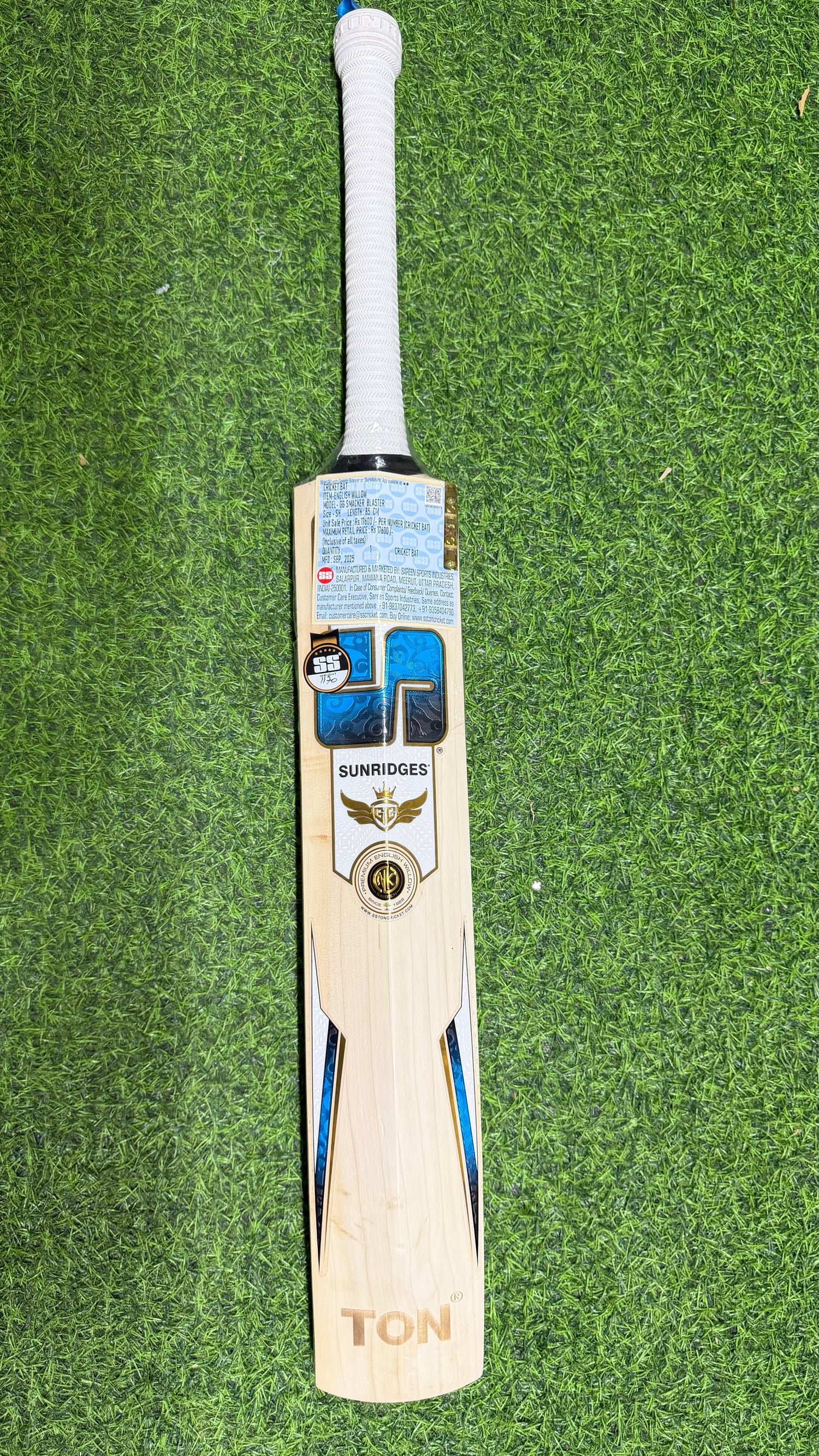 SS SMACKER BLASTER Premium English willow Cricket Bat - 7 Grains - 1170g