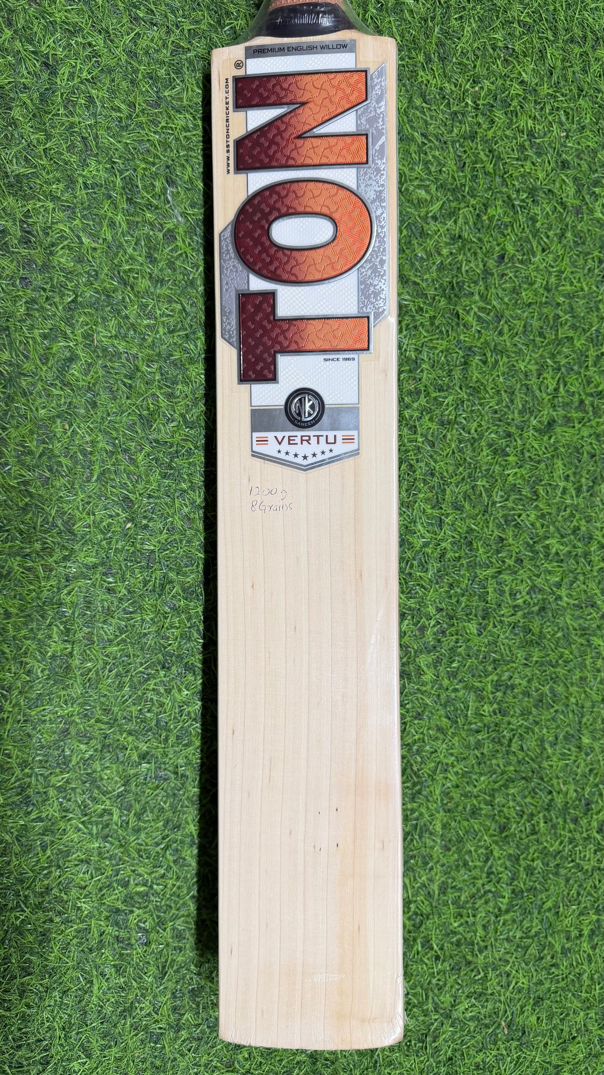 TON VERTU | English willow Cricket Bat - 8 Grains - 1200g