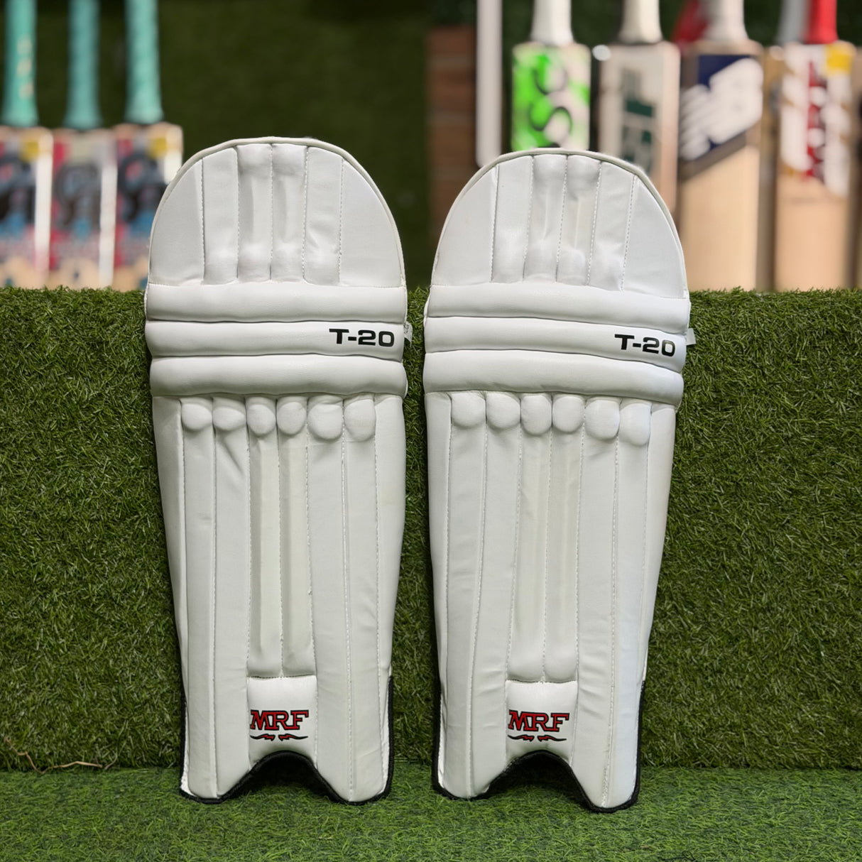 MRF T-20 Cricket Batting Pads - Junior-White
