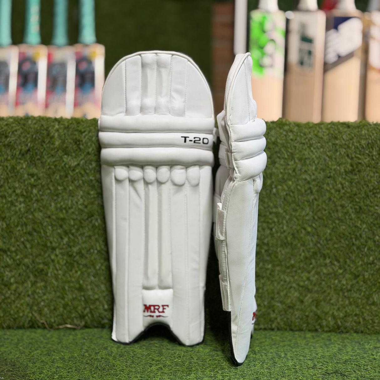 MRF T-20 Cricket Batting Pads - Junior-White