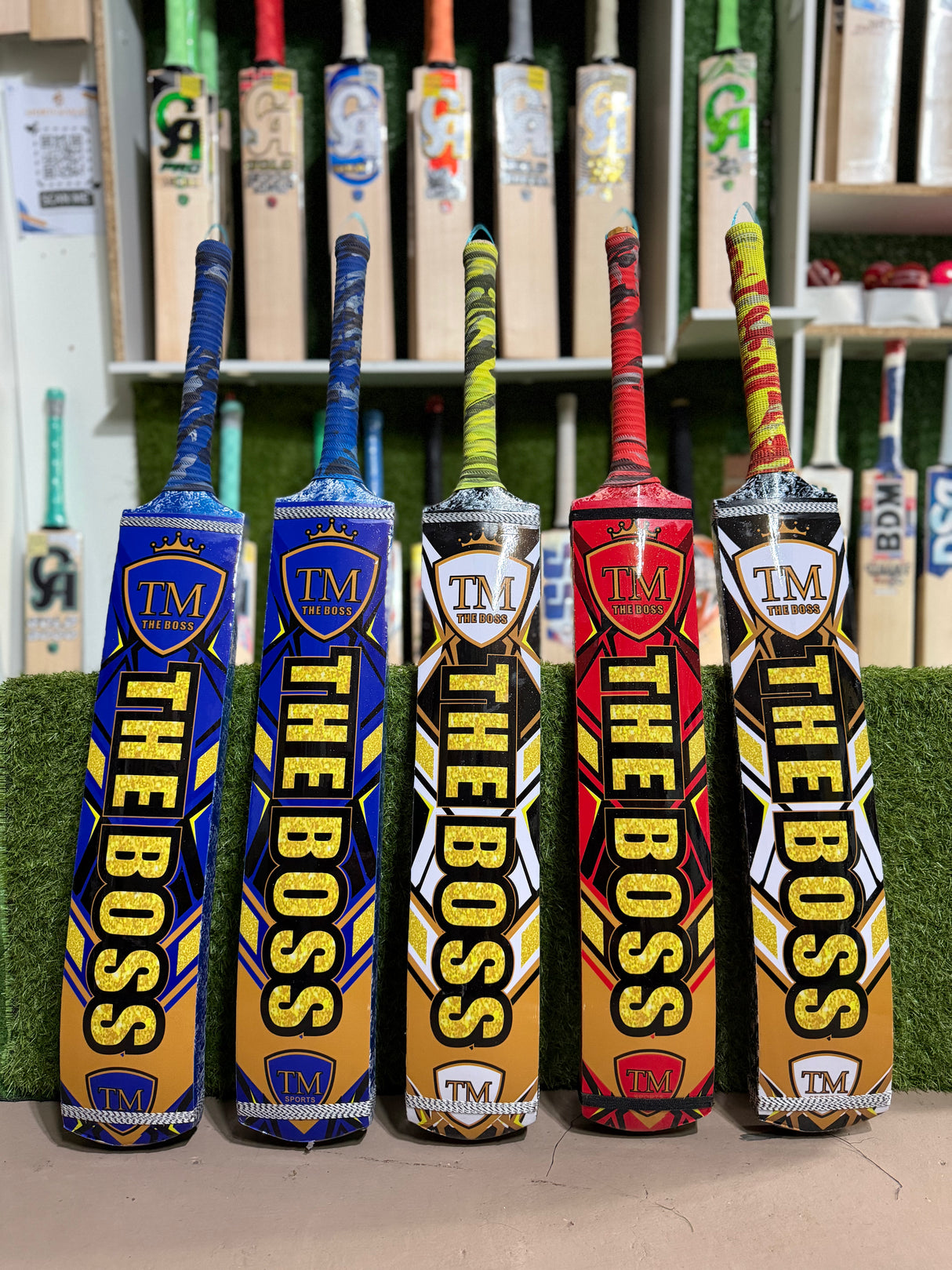 TM The Boss Tape-ball Soft Tennis cricket bat-Coconut Willow Grade 1