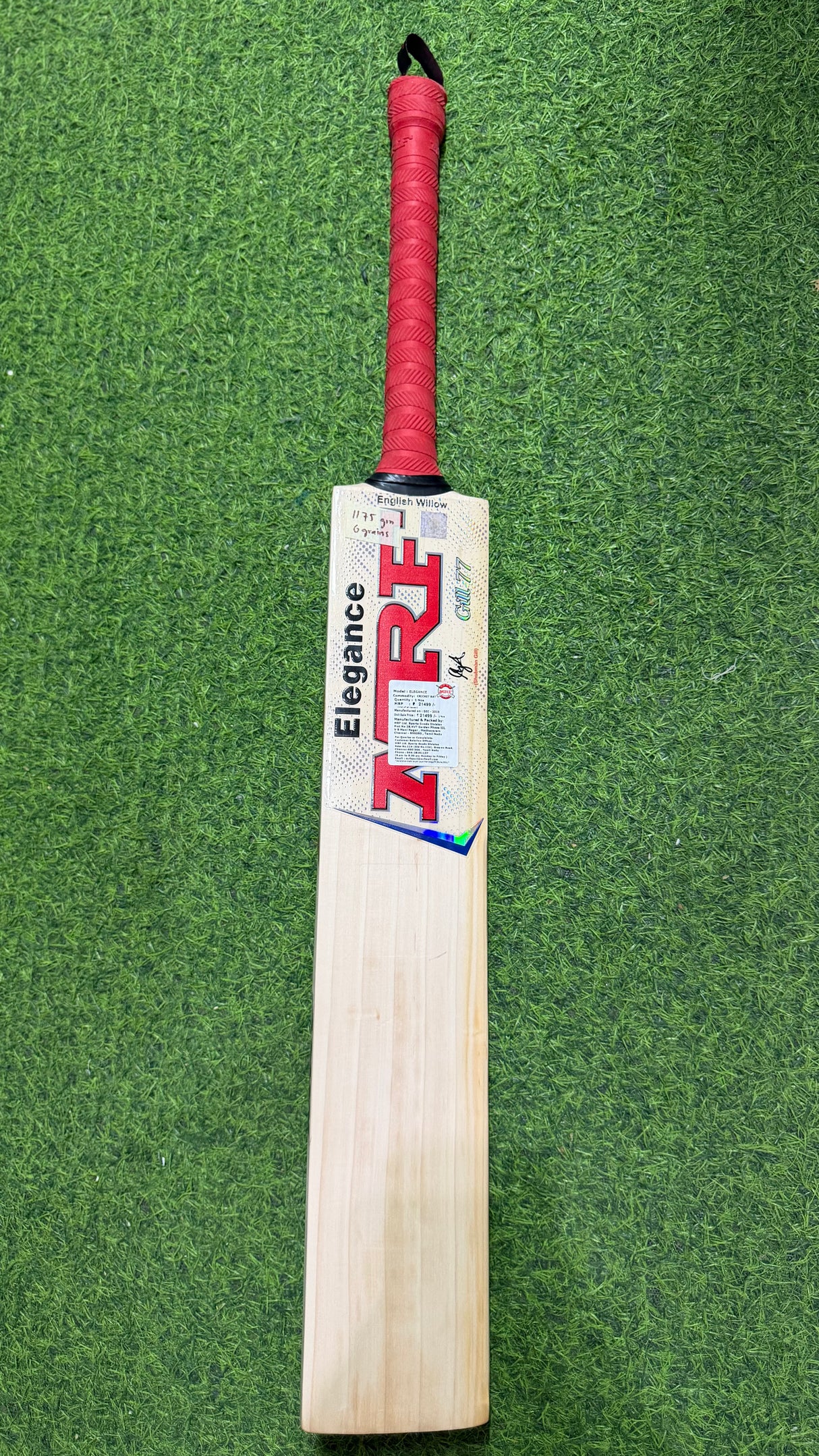 MRF Elegance Gill 77 Edition English Willow Cricket Bat -6 Grains / 1175g ( 2.7 lb )