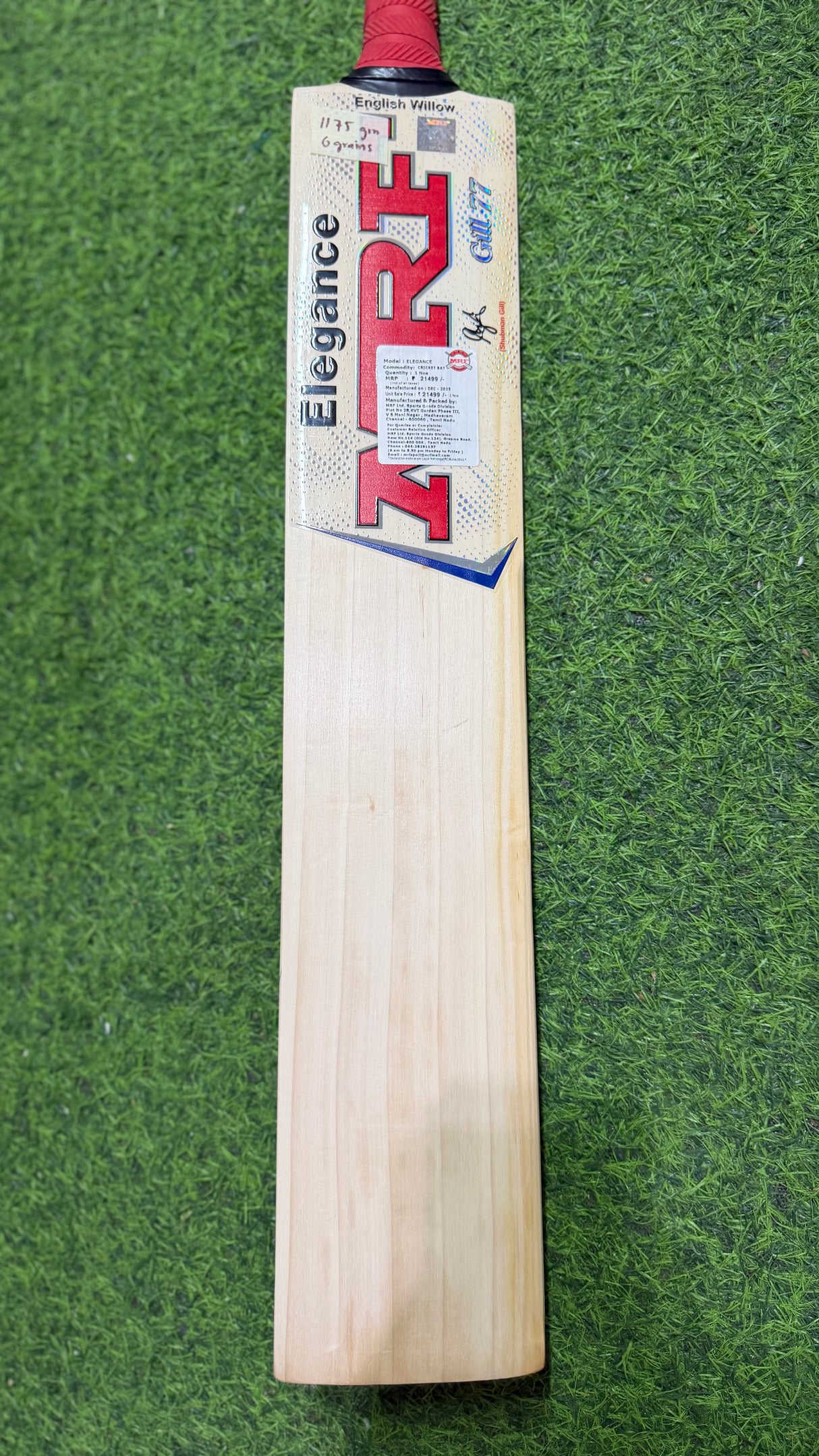 MRF Elegance Gill 77 Edition English Willow Cricket Bat -6 Grains / 1175g ( 2.7 lb )