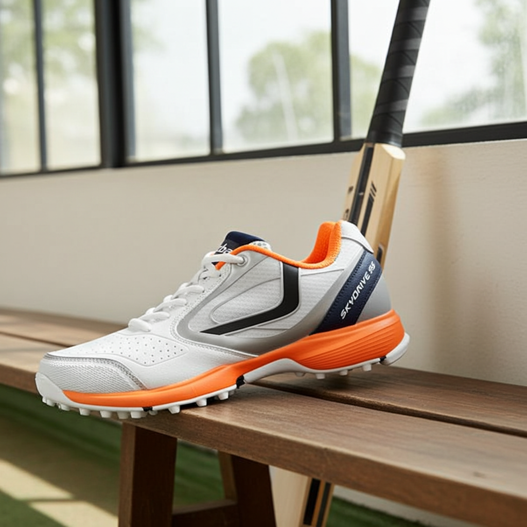 JAZBA SKYDRIVE 101T Men Cricket Shoes Navy Orange