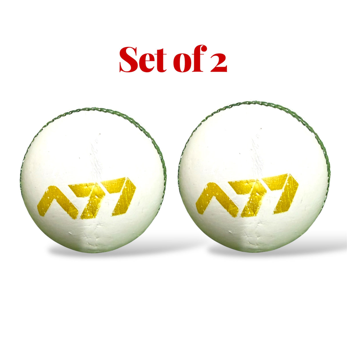 A77 Senior cricket leather ball-4 Piece- 156g-Set of 2 Balls/ White
