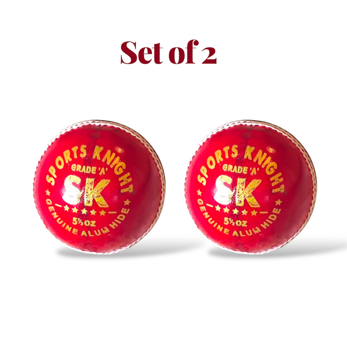 SK- Junior cricket leather ball-4 Piece- 142g-Set of 2 Balls