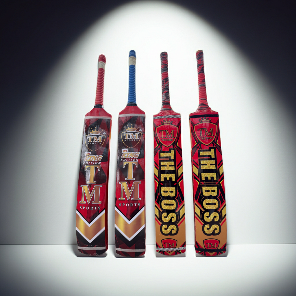TM Tape-ball Soft Tennis cricket bat-Coconut Willow Grade 1 ( Red )