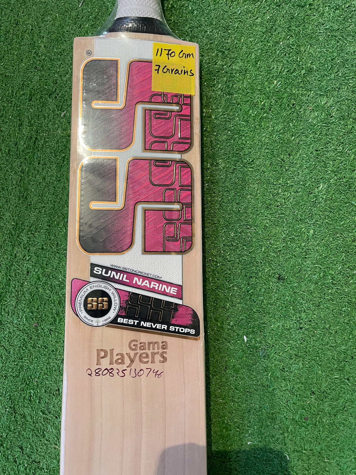 SS Gama Players English willow Cricket Bat - 7 Grains - 1170g