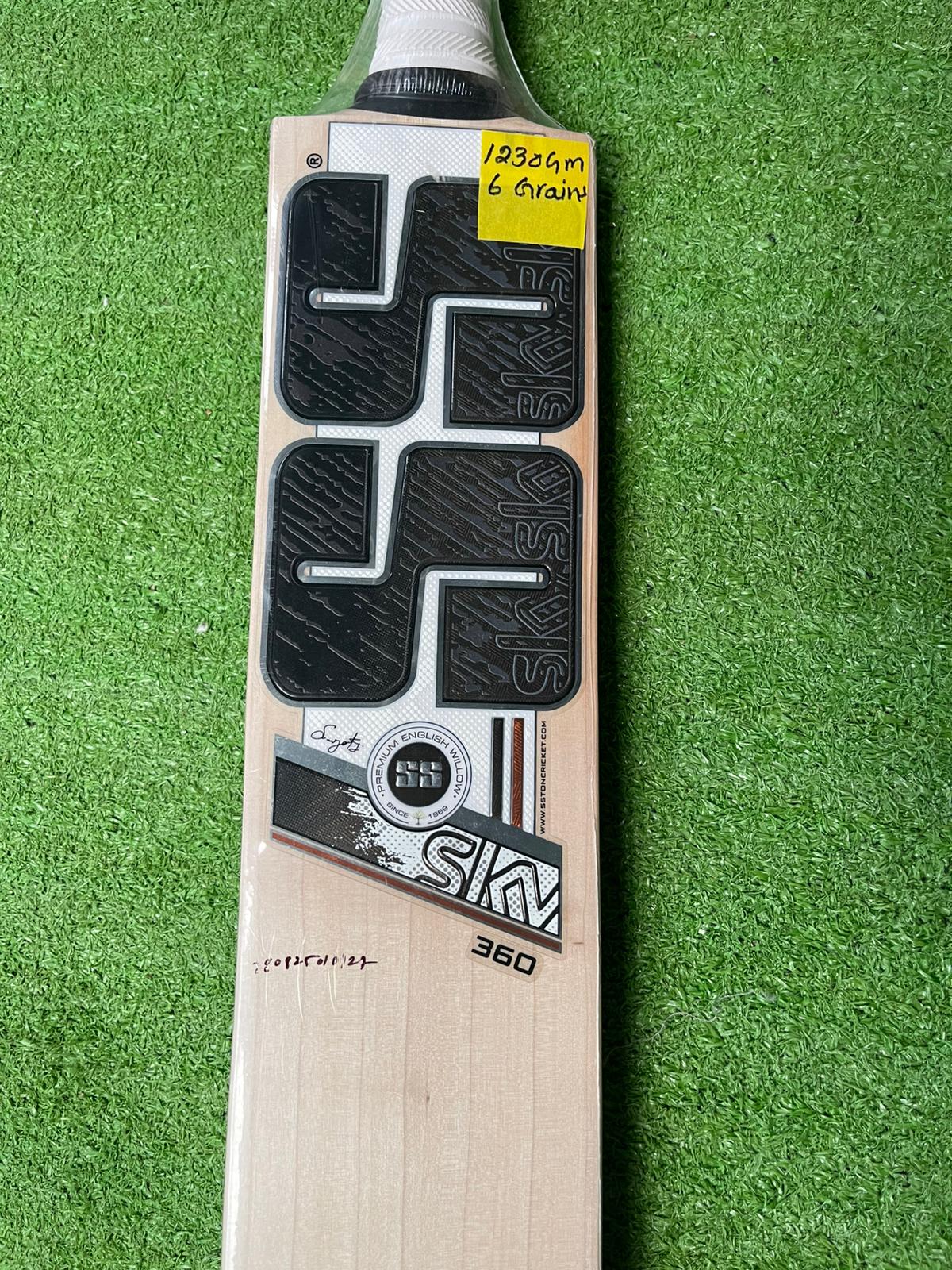 SS SKY 360 English willow Cricket Bat - 6 Grains - 1230g