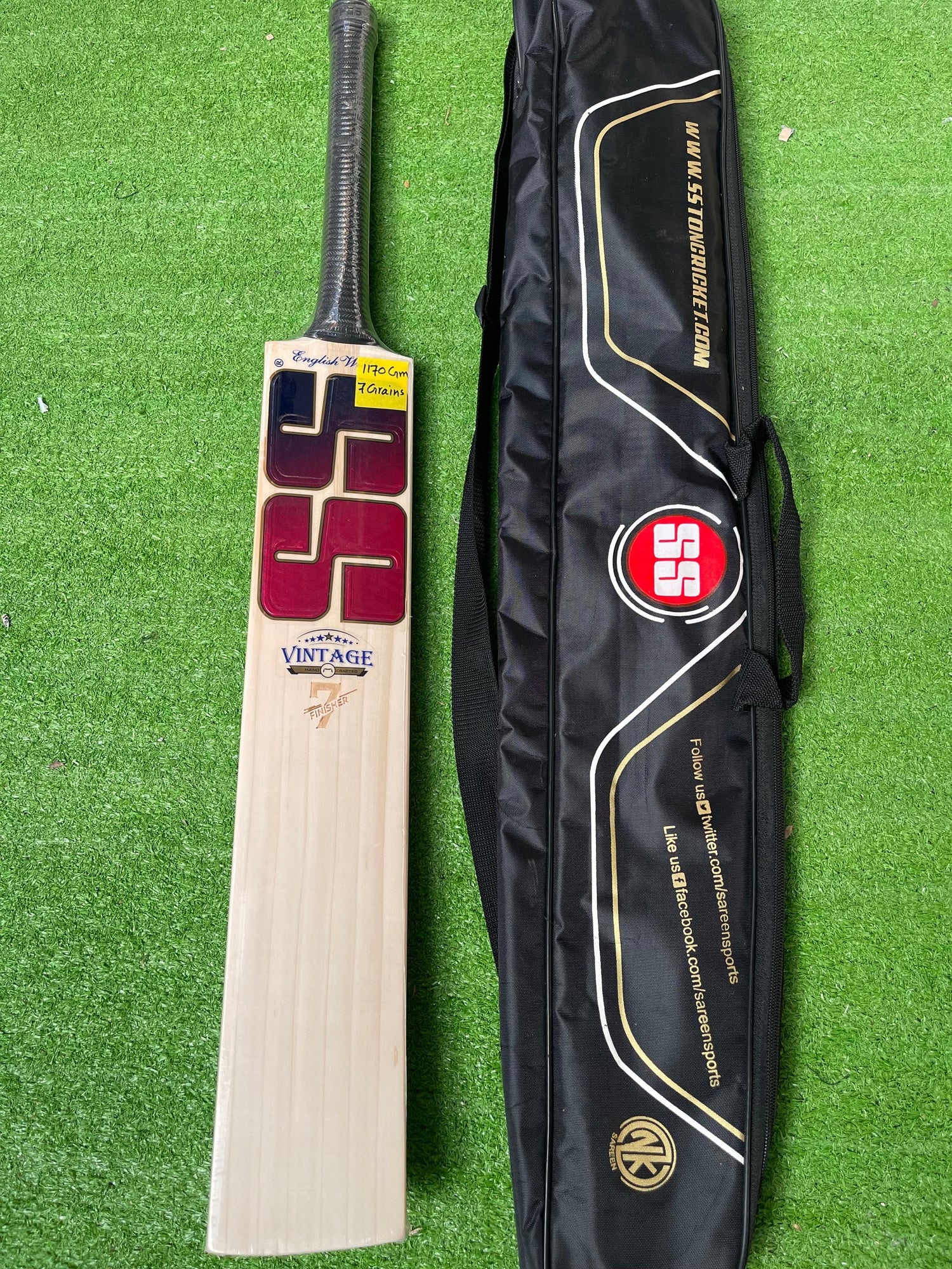 SS VINTAGE 7 Finisher Premium English willow Cricket Bat - 7 Grains - 1170g