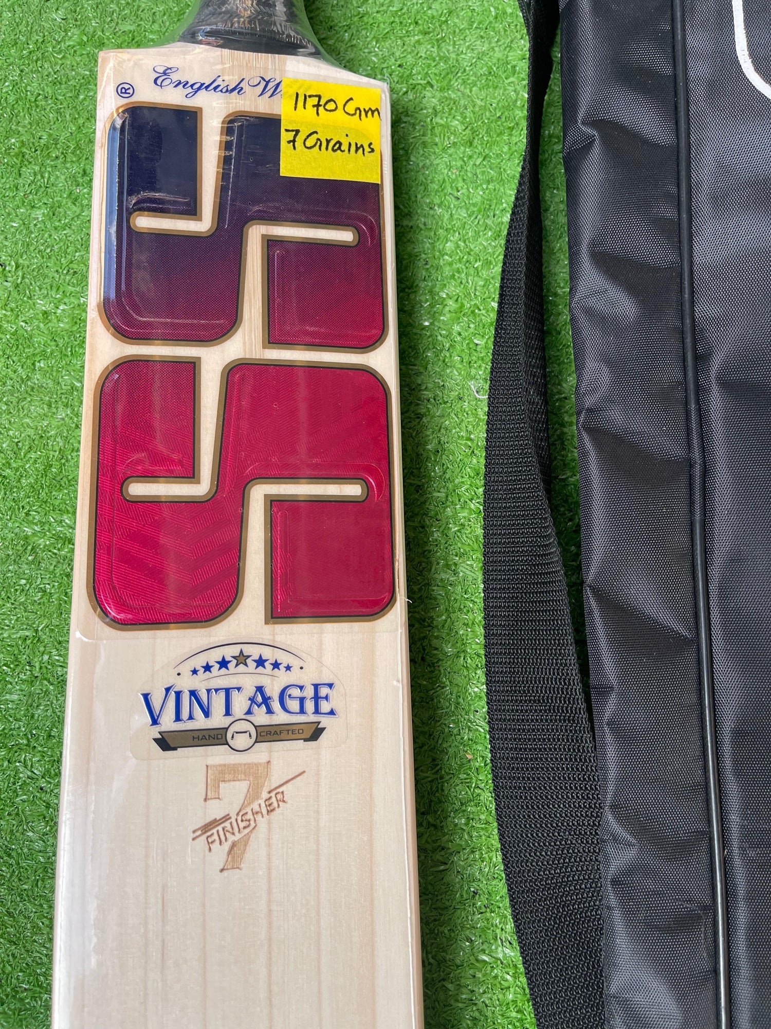SS VINTAGE 7 Finisher Premium English willow Cricket Bat - 7 Grains - 1170g
