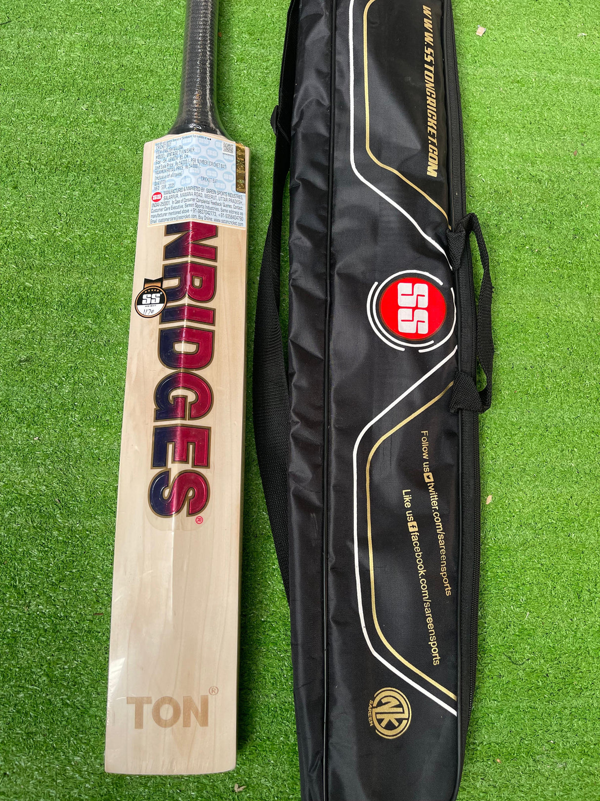 SS VINTAGE 7 Finisher Premium English willow Cricket Bat - 7 Grains - 1170g