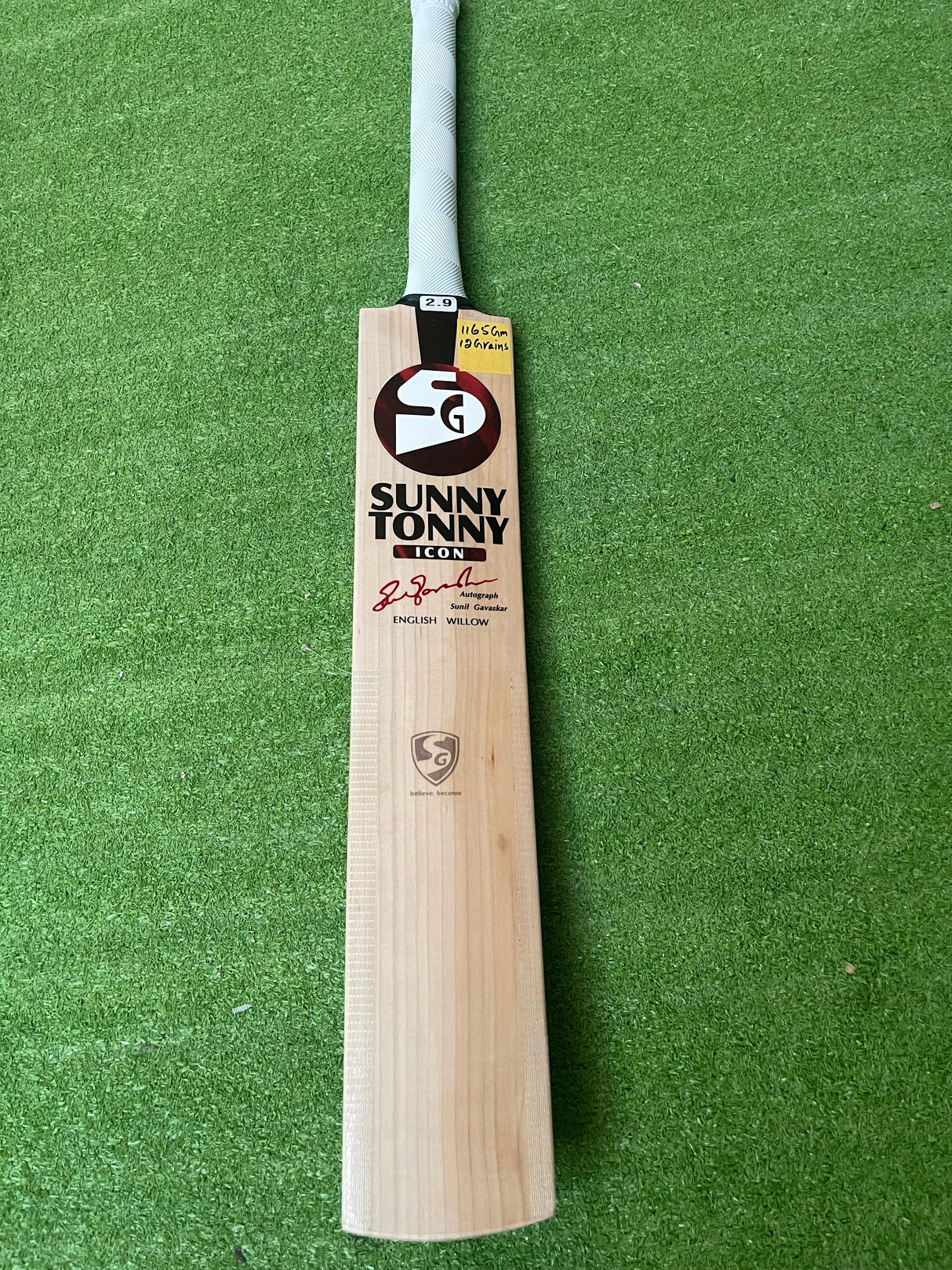 SG SUNNY TONNY ICON English willow Cricket Bat -1165g- 12 Grains
