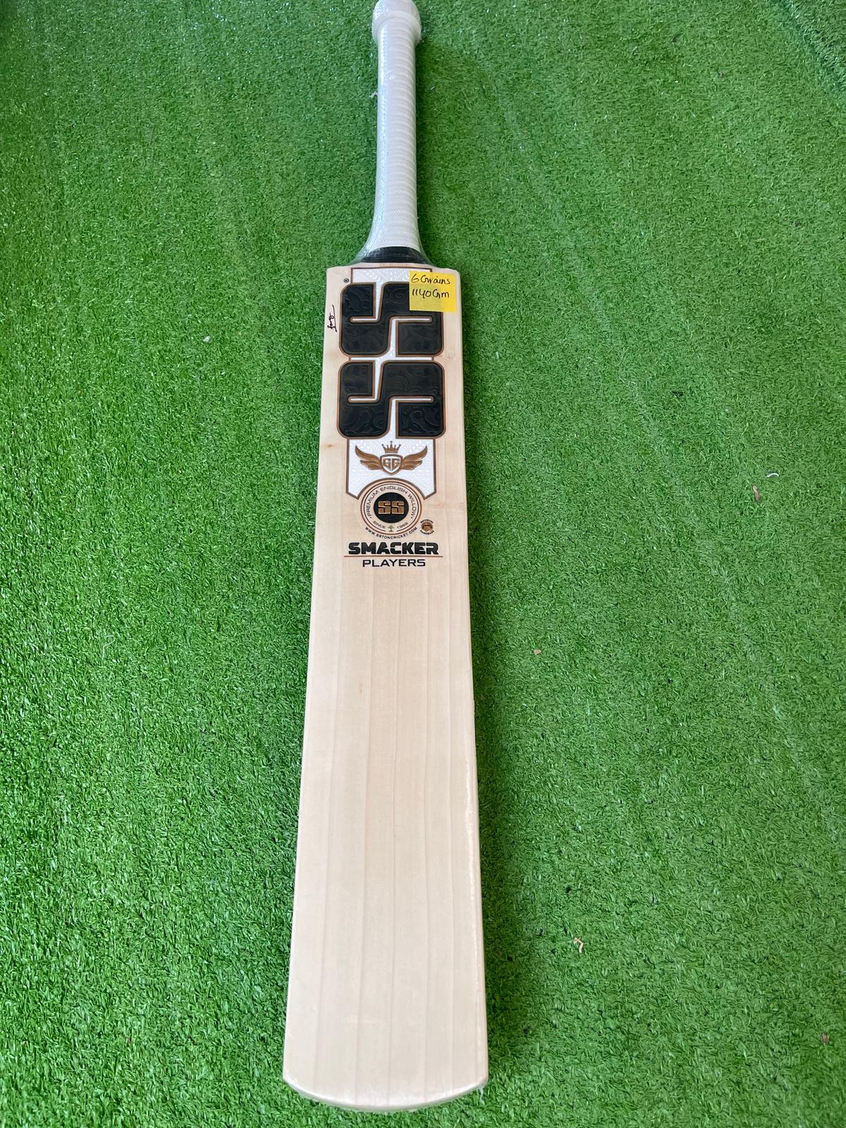 SS SMACKER PLAYERS Premium English willow Cricket Bat - 6 Grains - 1140G