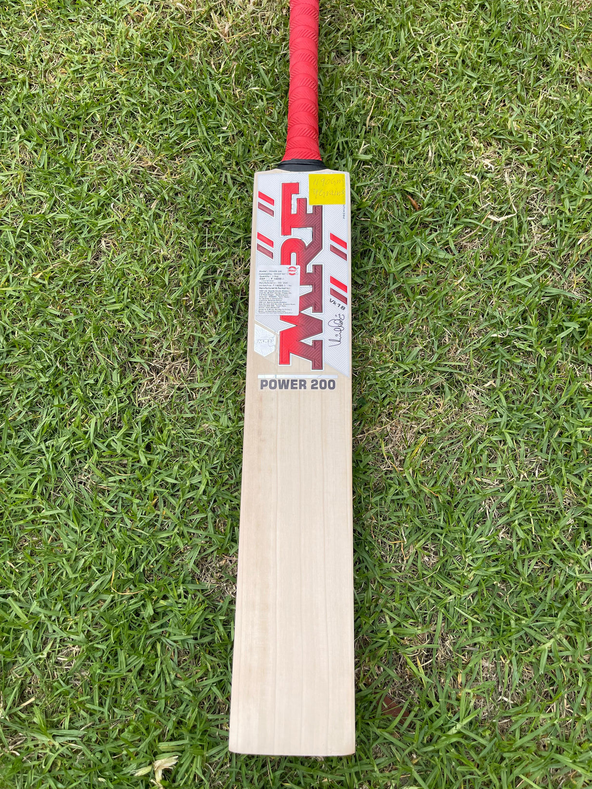 MRF Power 200 English Willow Cricket Bat -4 Grains / 1190g -2.7 lb