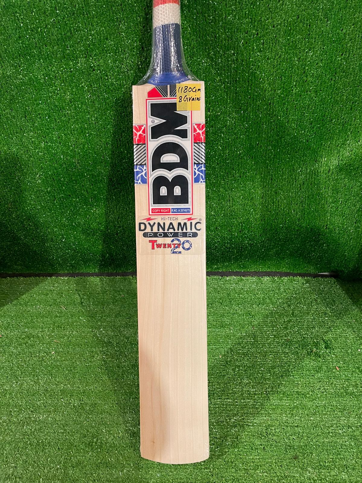 BDM Dynamic Power Twenty20 English Willow Cricket Bat -SH- 8 Grains -1180g
