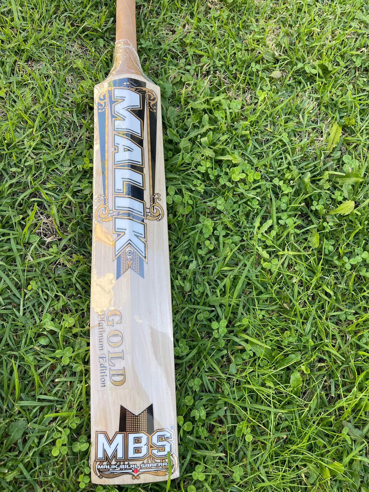 MB MALIK GOLD PLATINUM English Willow Cricket bat-9 GRAINS-1210g