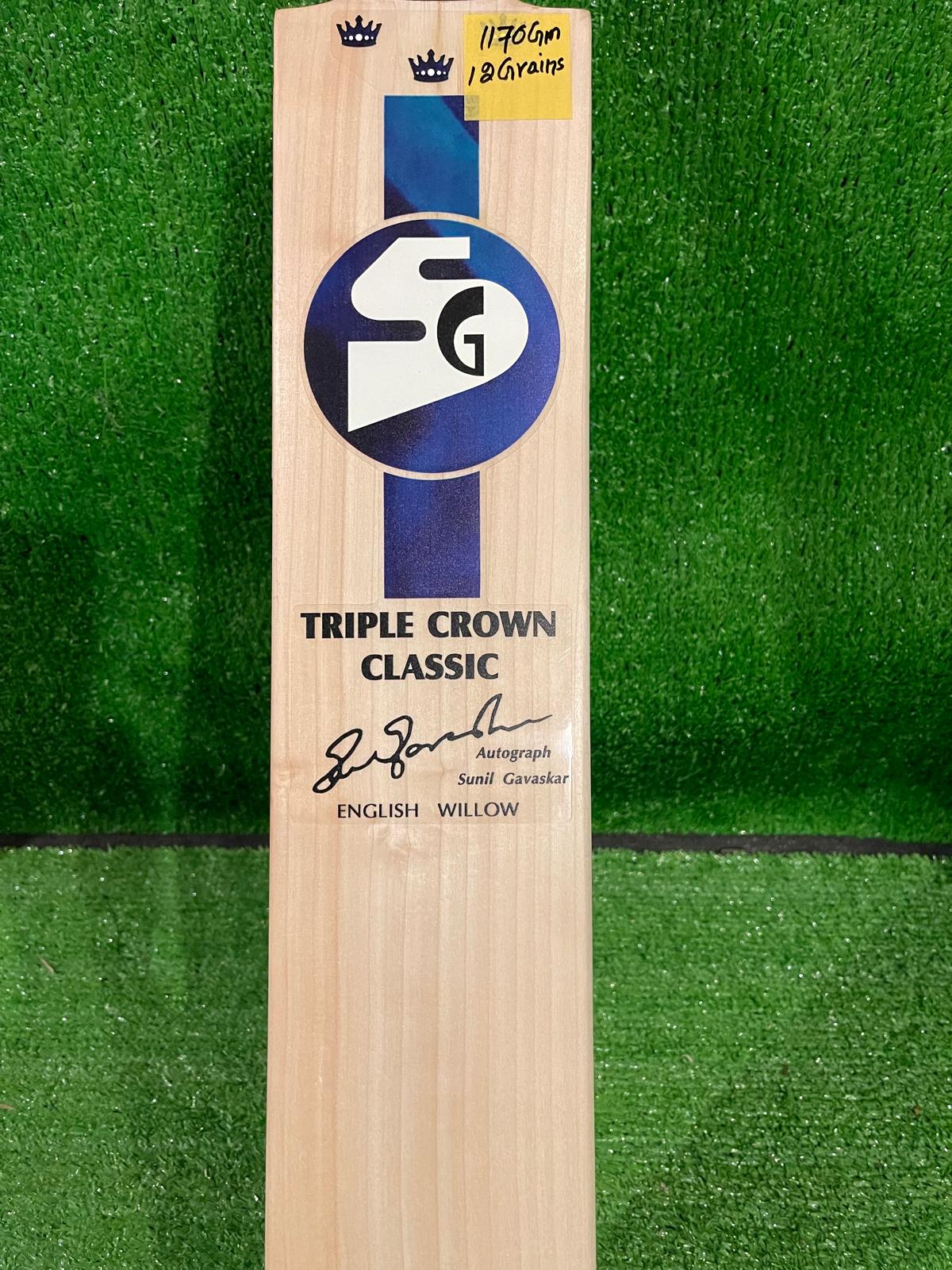 SG Tripple Crown Classic English willow Cricket Bat - 12 Grains - 1170g