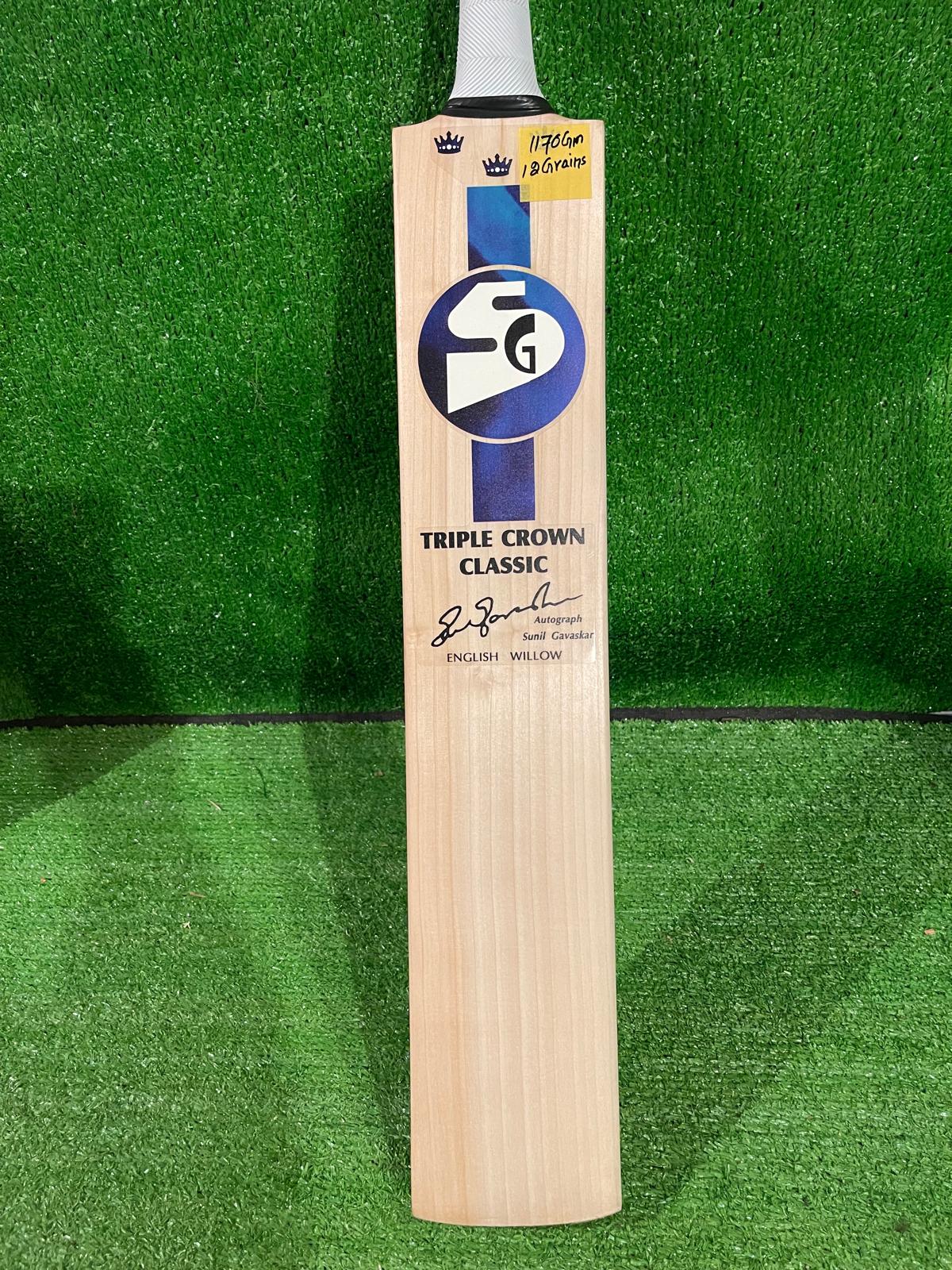 SG Tripple Crown Classic English willow Cricket Bat - 12 Grains - 1170g