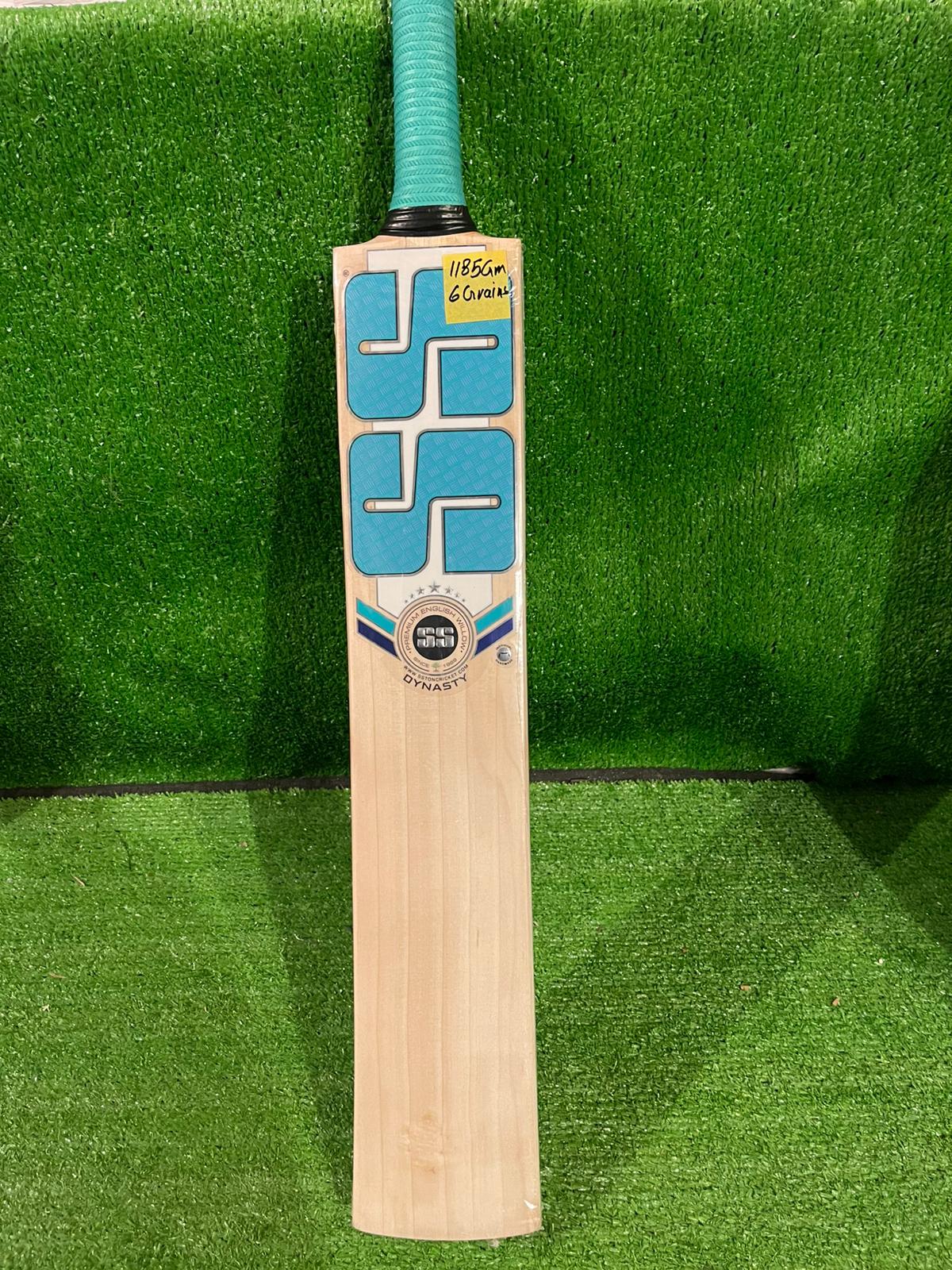 SS DYNASTY English willow Cricket Bat - 6 Grains - 1185 gram