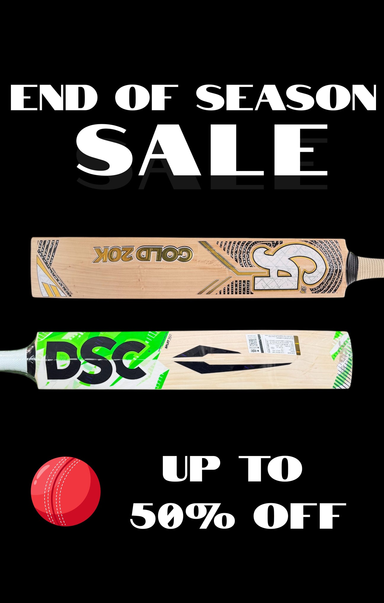SALE- Upto 60% off English Willow bats