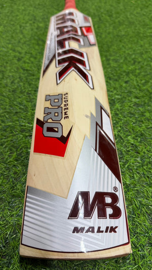 MB MALIK SUPREME PRO ENGLISH WILLOW CRICKET BAT-1178g-9 GRAINS