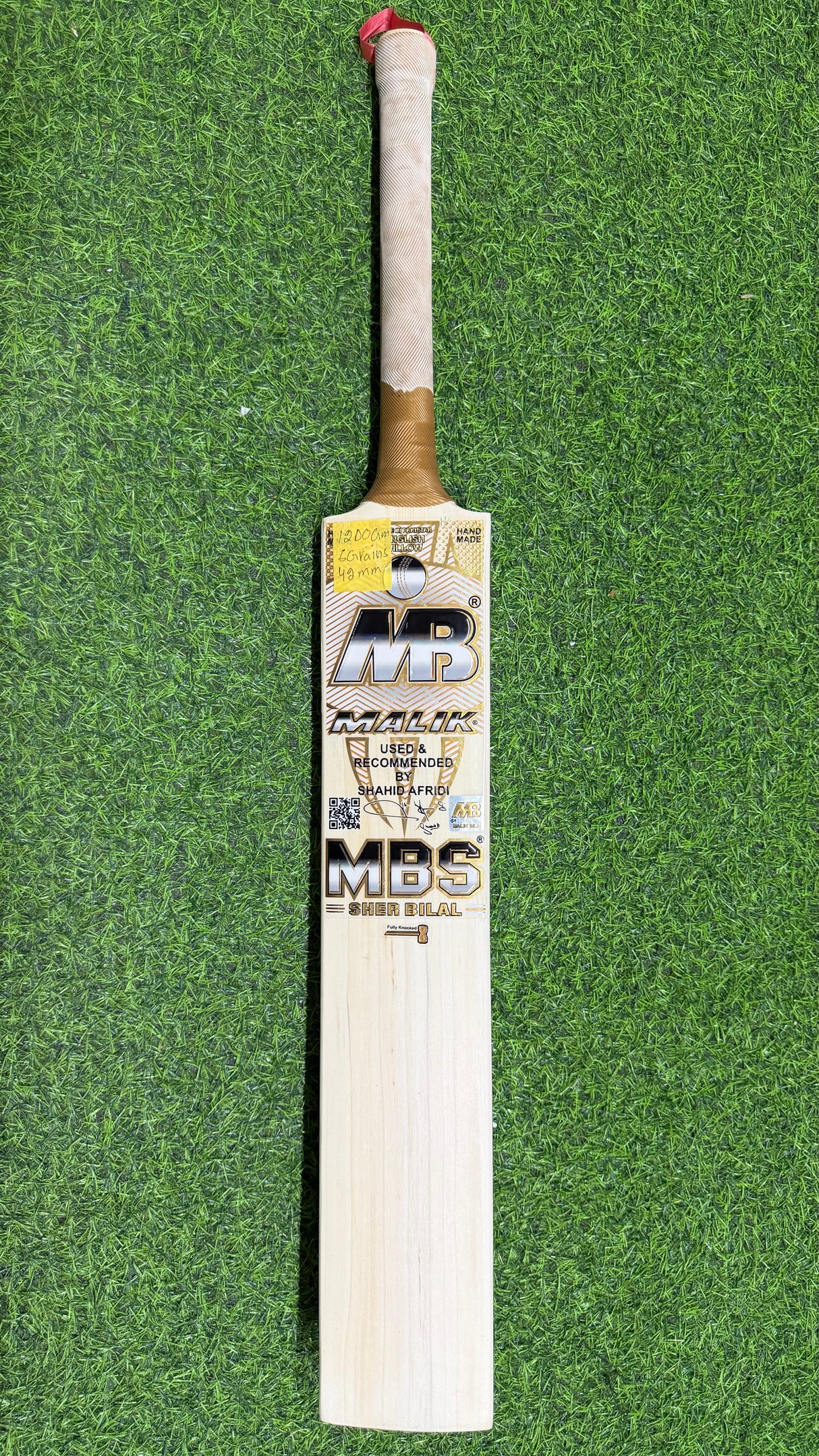 MBS SHER BILAL English Willow Cricket bat-6 Grains-1200g