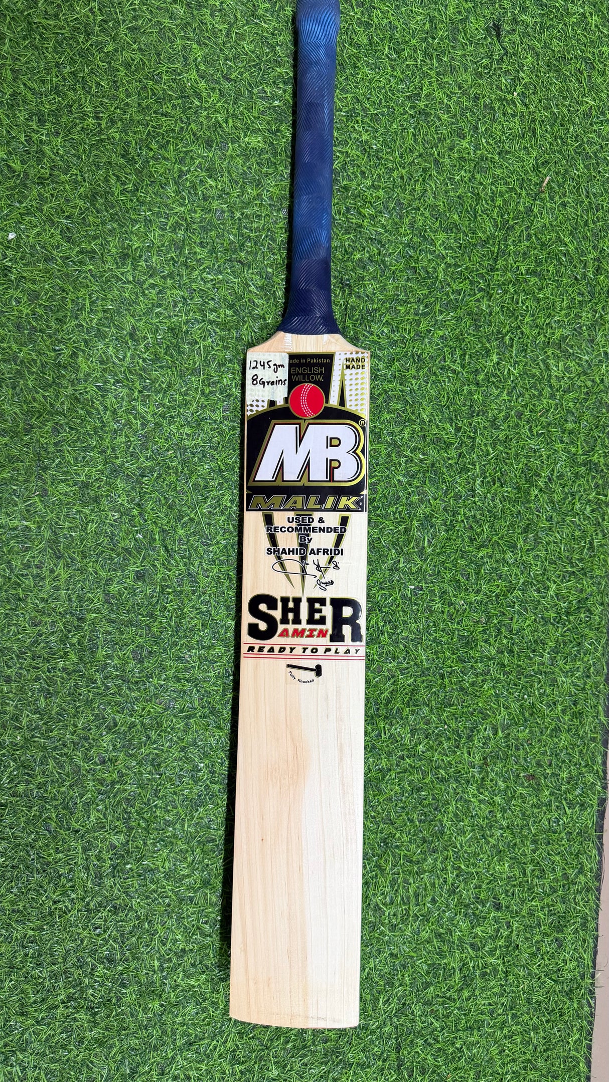 MB MALIK SHER AMIN EDITION ENGLISH WILLOW CRICKET BAT-6Grains-1245g