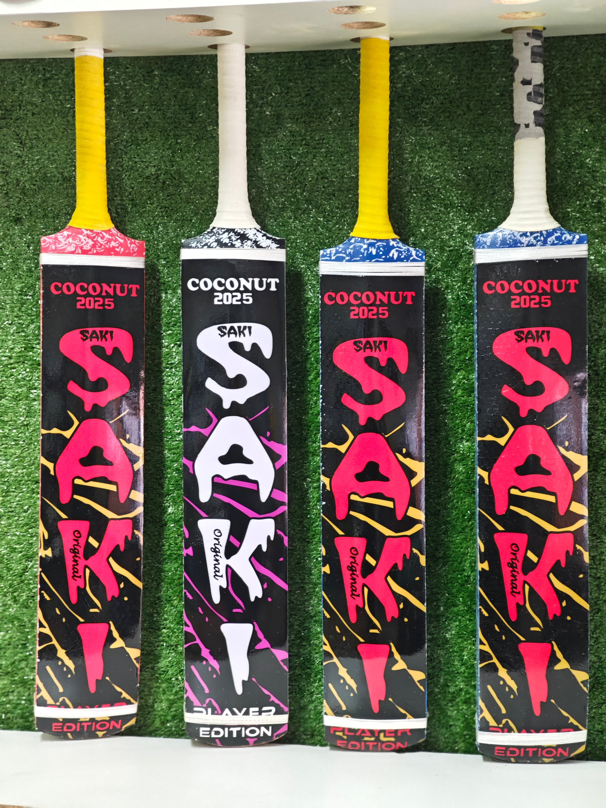 SAKI tape-ball Soft Tennis cricket bat-Coconut Willow
