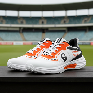 CA JR20 Cricket Shoes- Rubber Stud - Orange