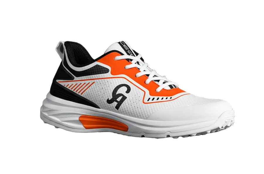 CA JR20 Cricket Shoes- Rubber Stud - Orange