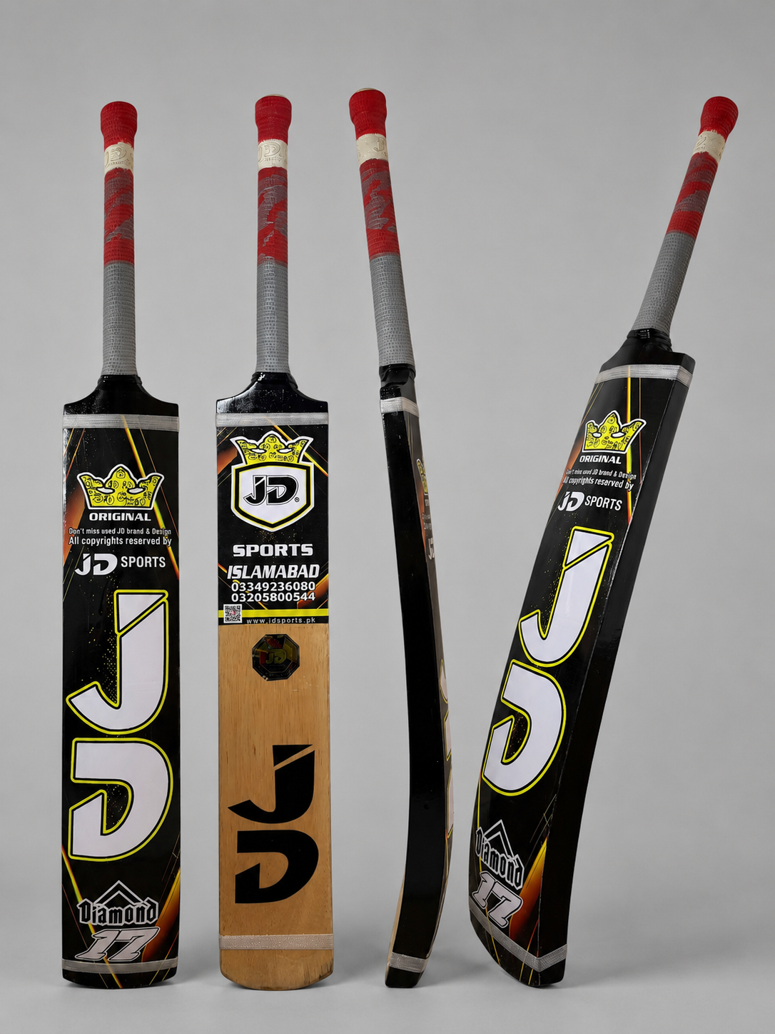 JD Tape Ball / Soft Tennis Cricket Bat-Coconut Willow Grade 1 | Black