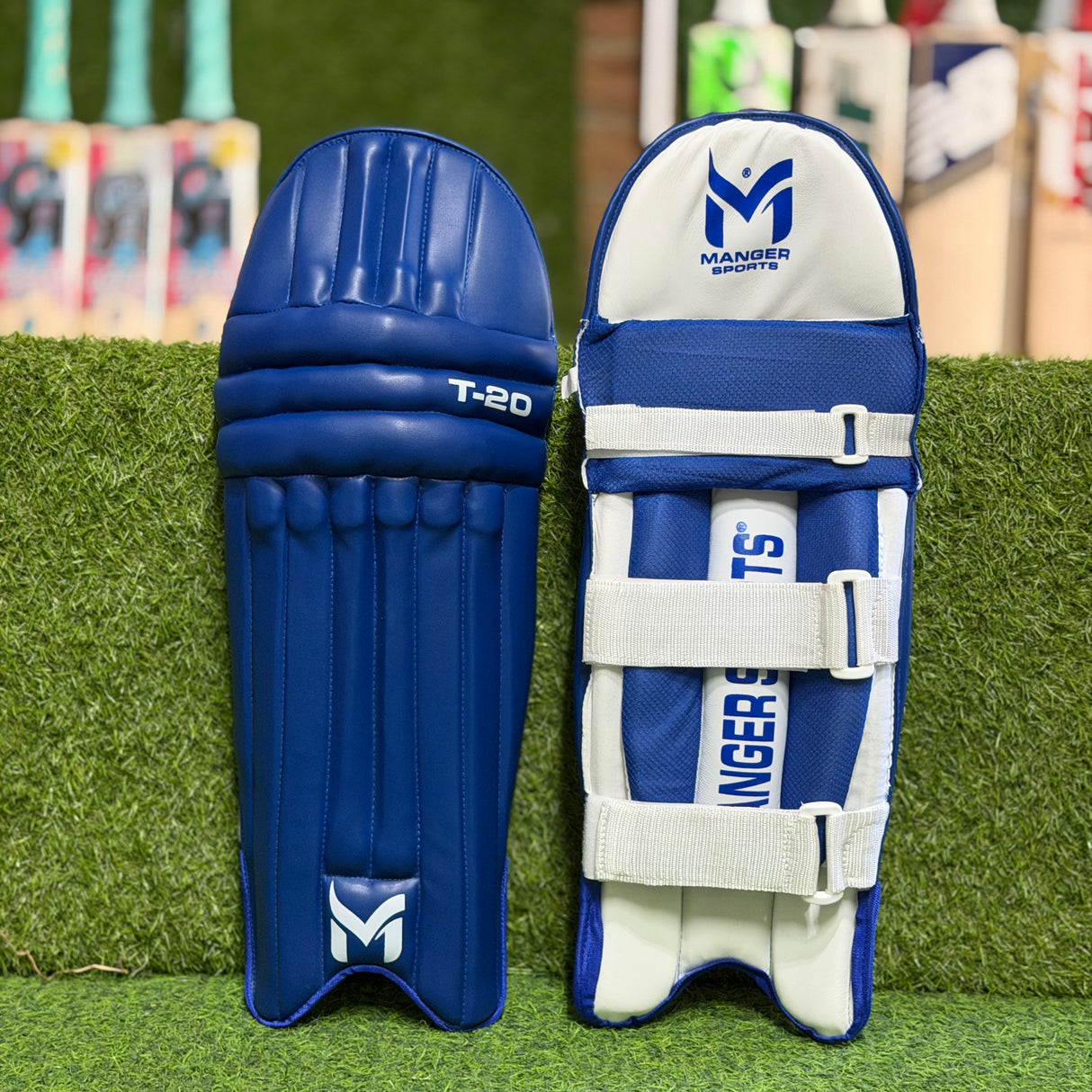 Manager T-20 Cricket Batting Pads - Junior-Blue