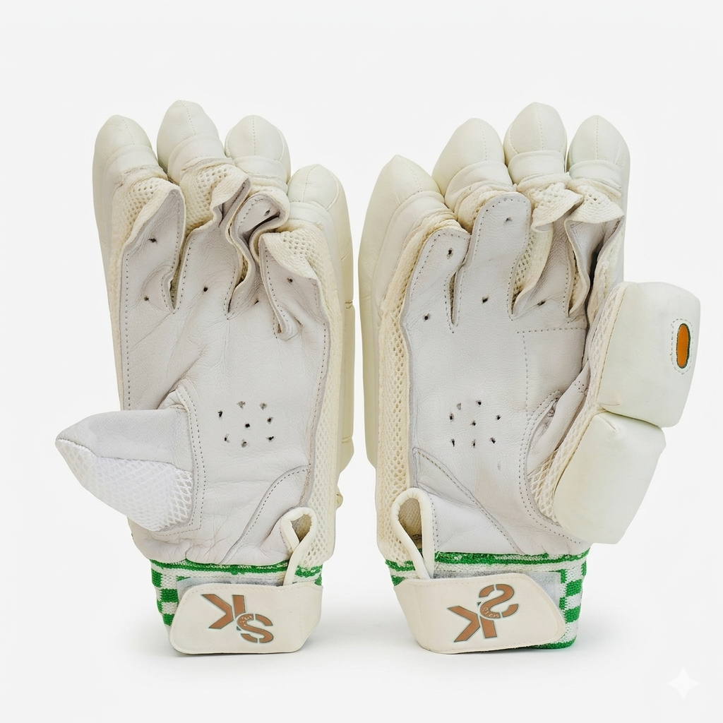 Sports Knight Green Strip Leather Gloves