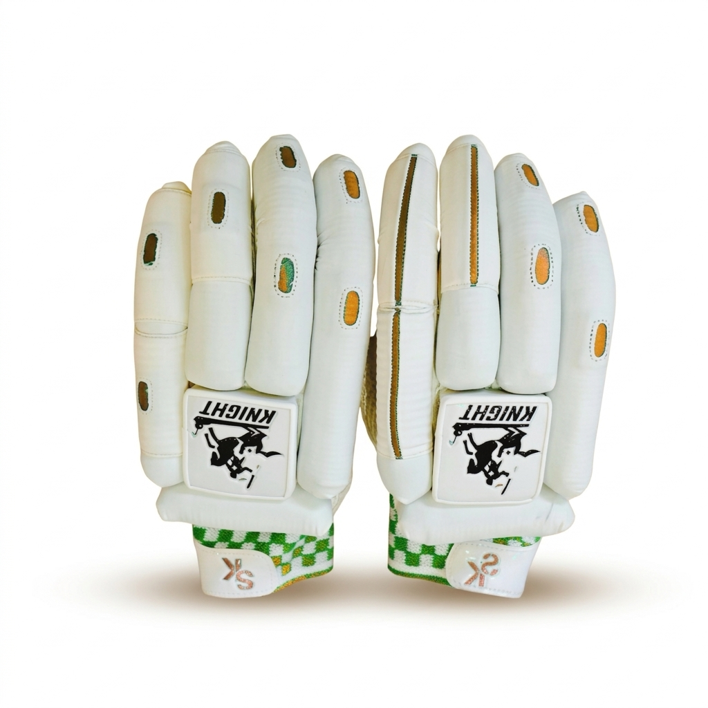 Sports Knight Green Strip Leather Gloves