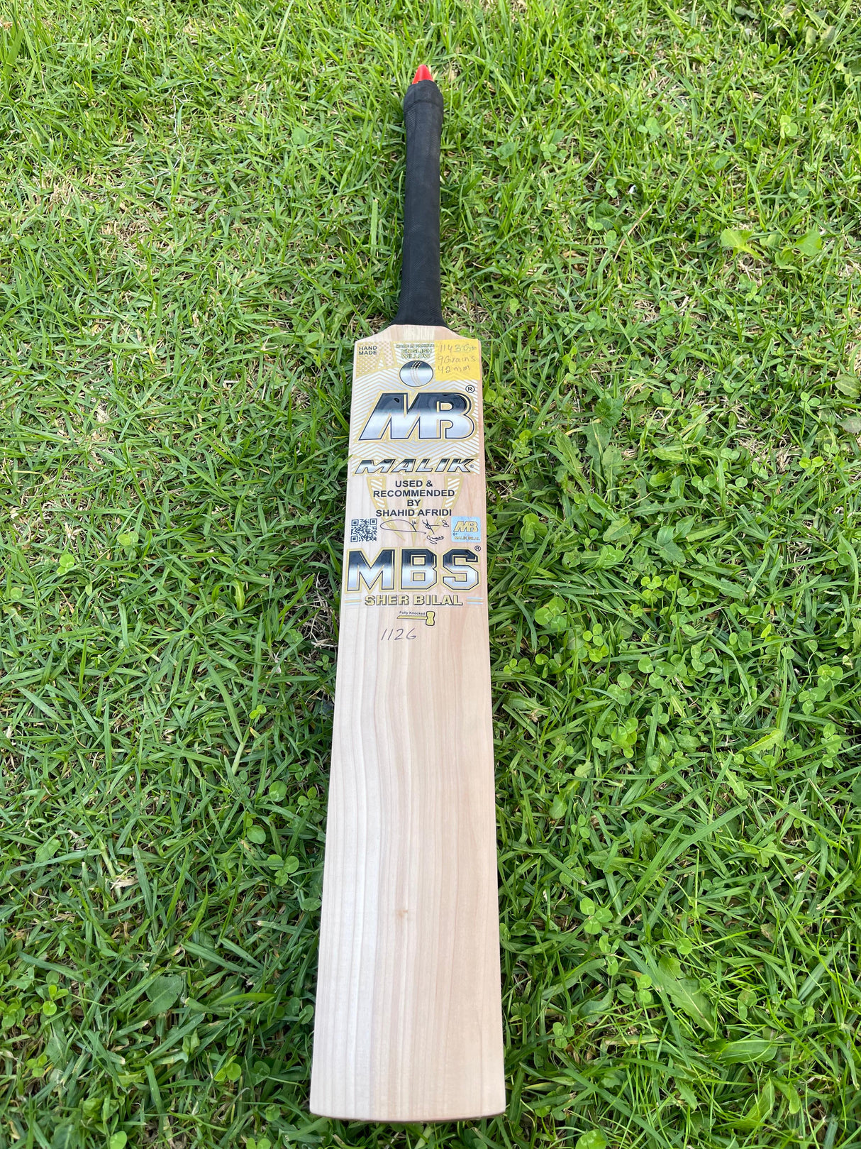 MBS SHER BILAL  English Willow Cricket bat-9 GRAINS-1143g