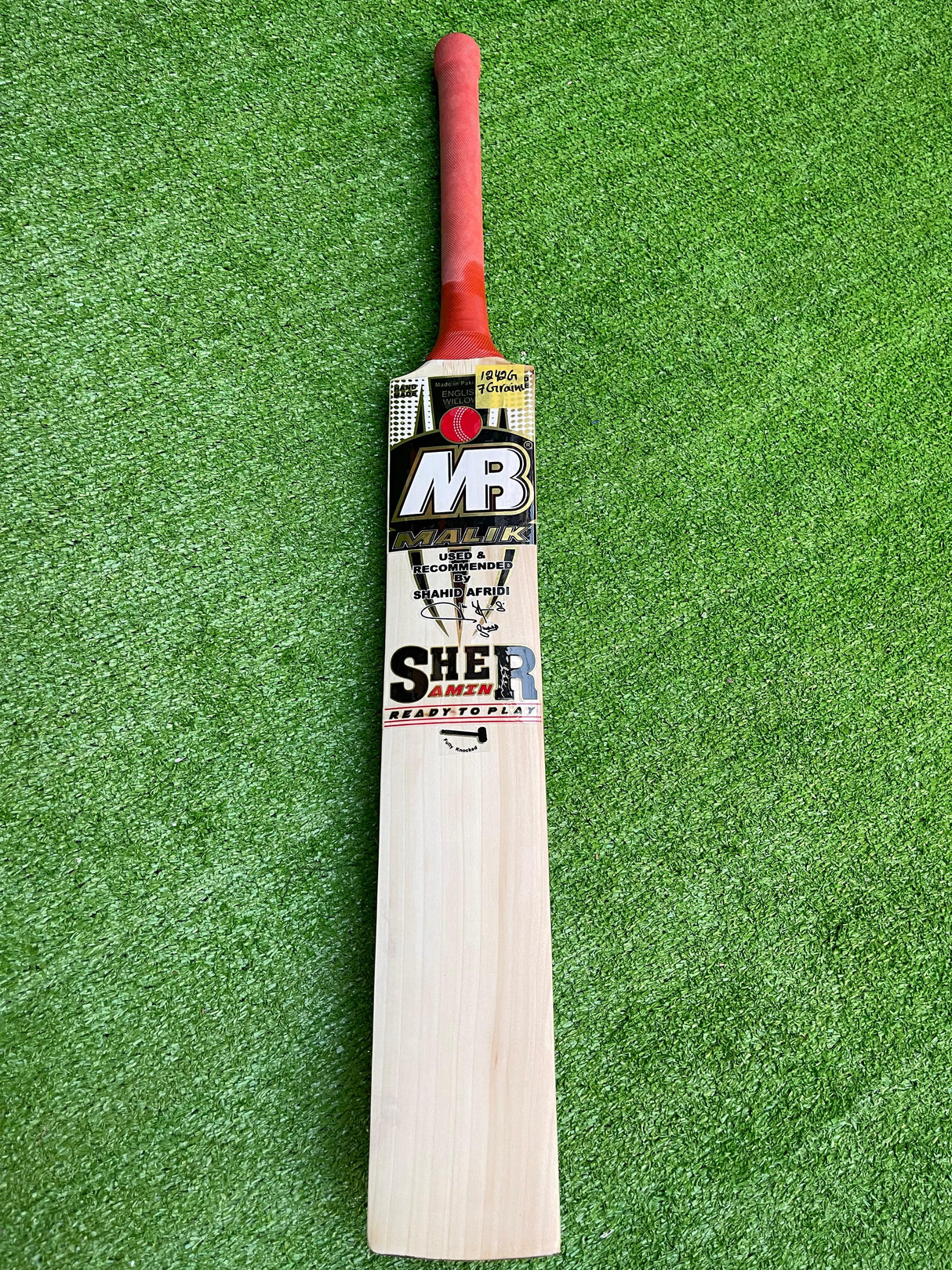 MB MALIK SHER AMIN English Willow Cricket bat-1242g-7 Grains