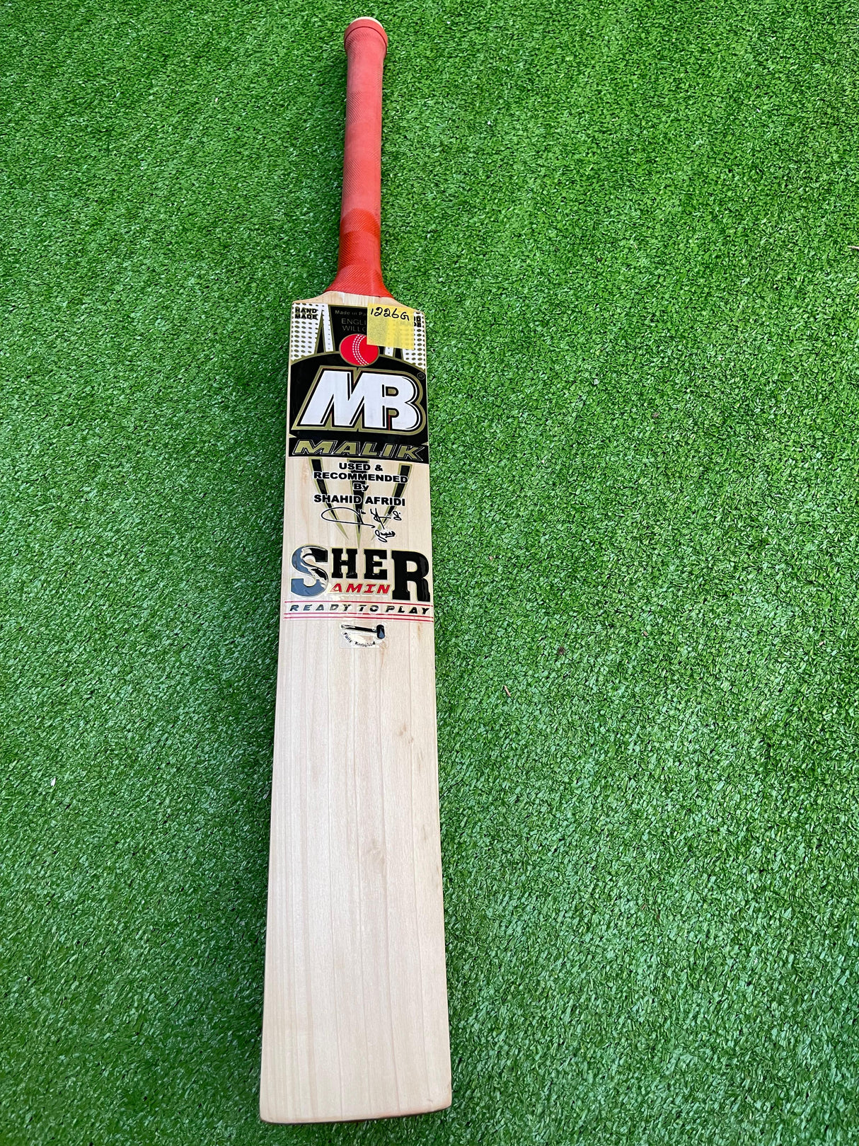 MB MALIK SHER AMIN English Willow Cricket bat-1241g-8 Grains