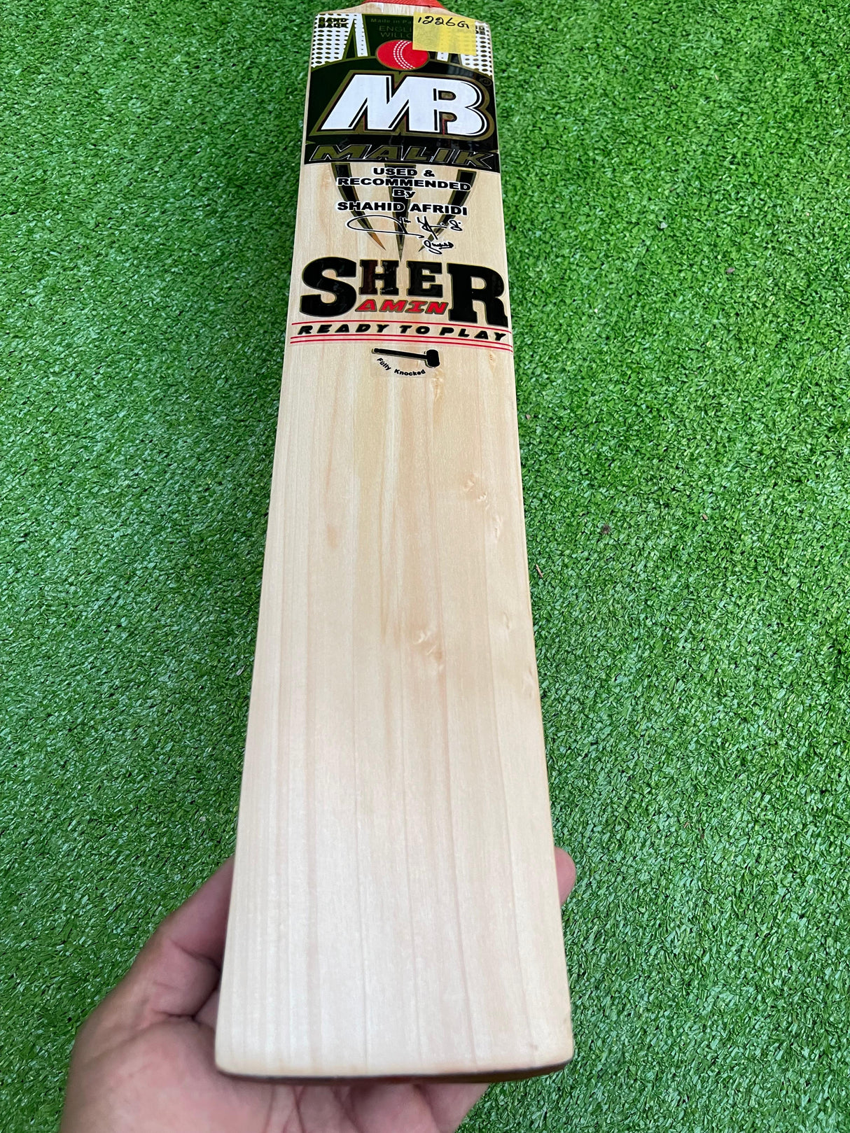 MB MALIK SHER AMIN English Willow Cricket bat-1241g-8 Grains