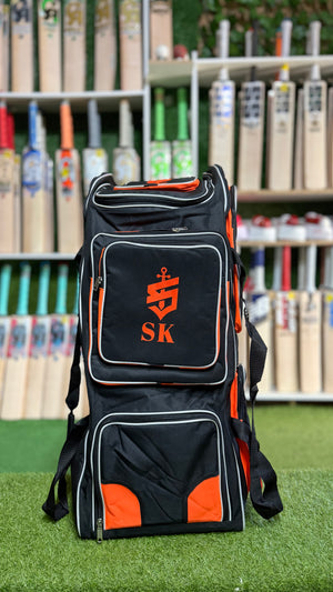 SK Cricket Duffle Wheelie kit Bag - Black/ Orange