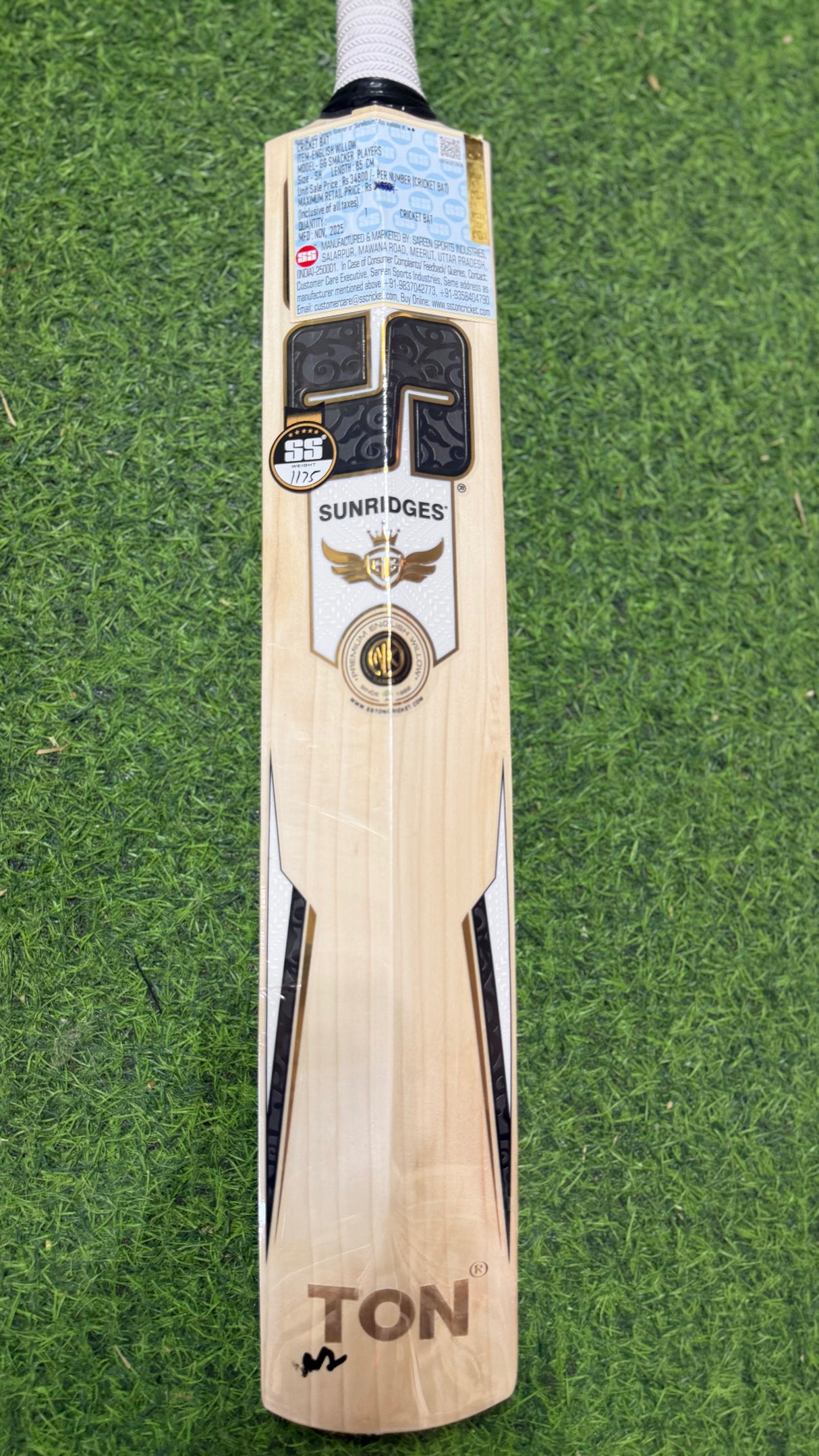 SS Smacker Players English willow Cricket Bat - 9 Grains - 1175g