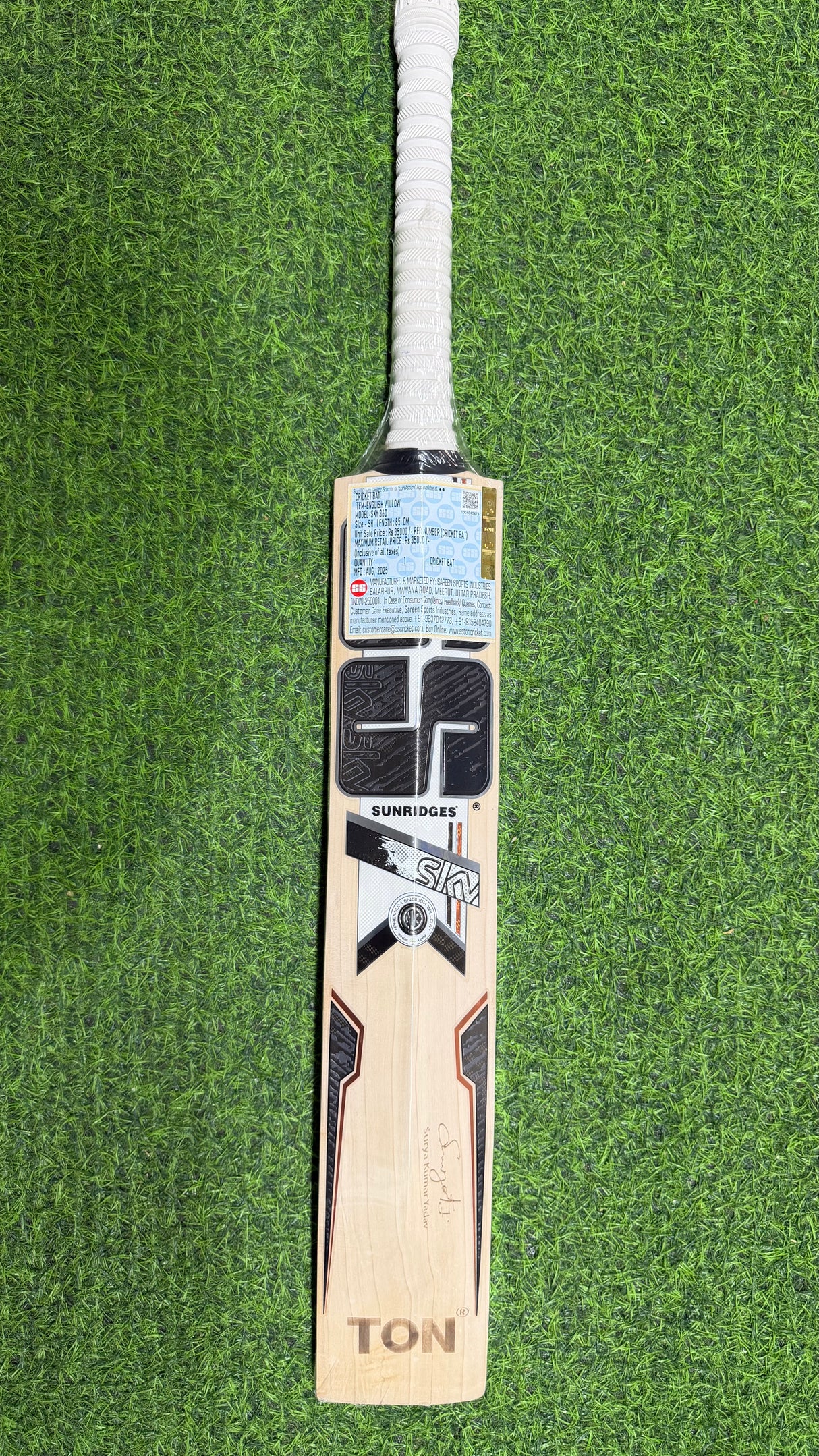 SS SKY 360 English willow Cricket Bat - 6 Grains - 1230g