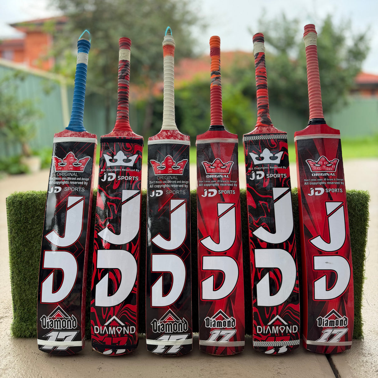 JD Tape Ball / Soft Tennis Cricket Bat-Coconut Willow Grade 1 ( Red )