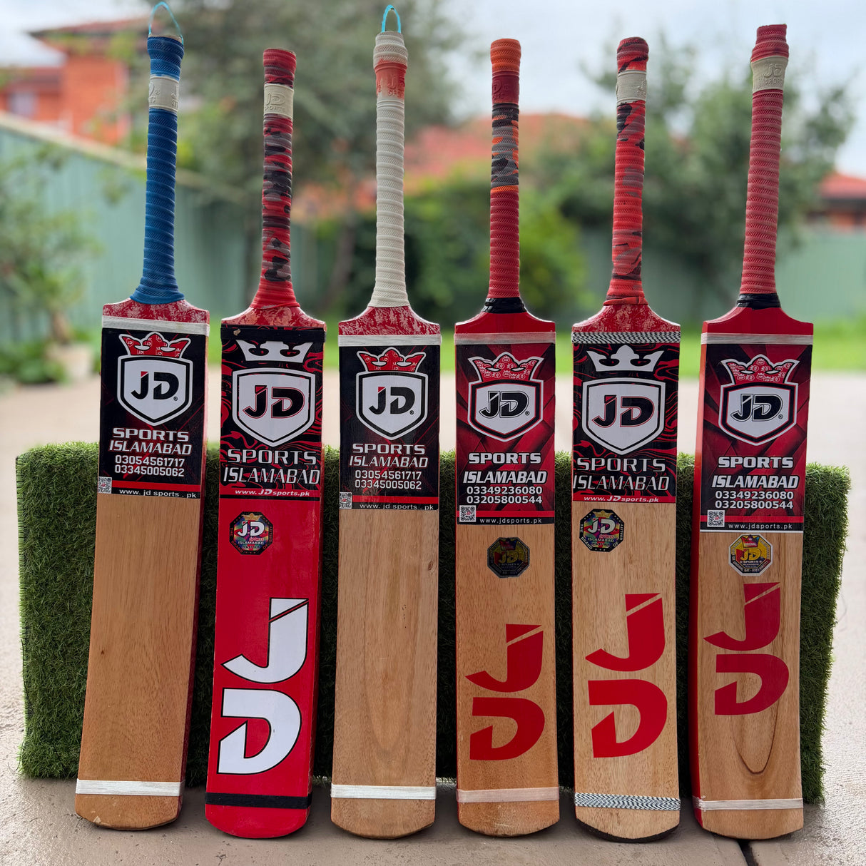 JD Tape Ball / Soft Tennis Cricket Bat-Coconut Willow Grade 1 ( Red )